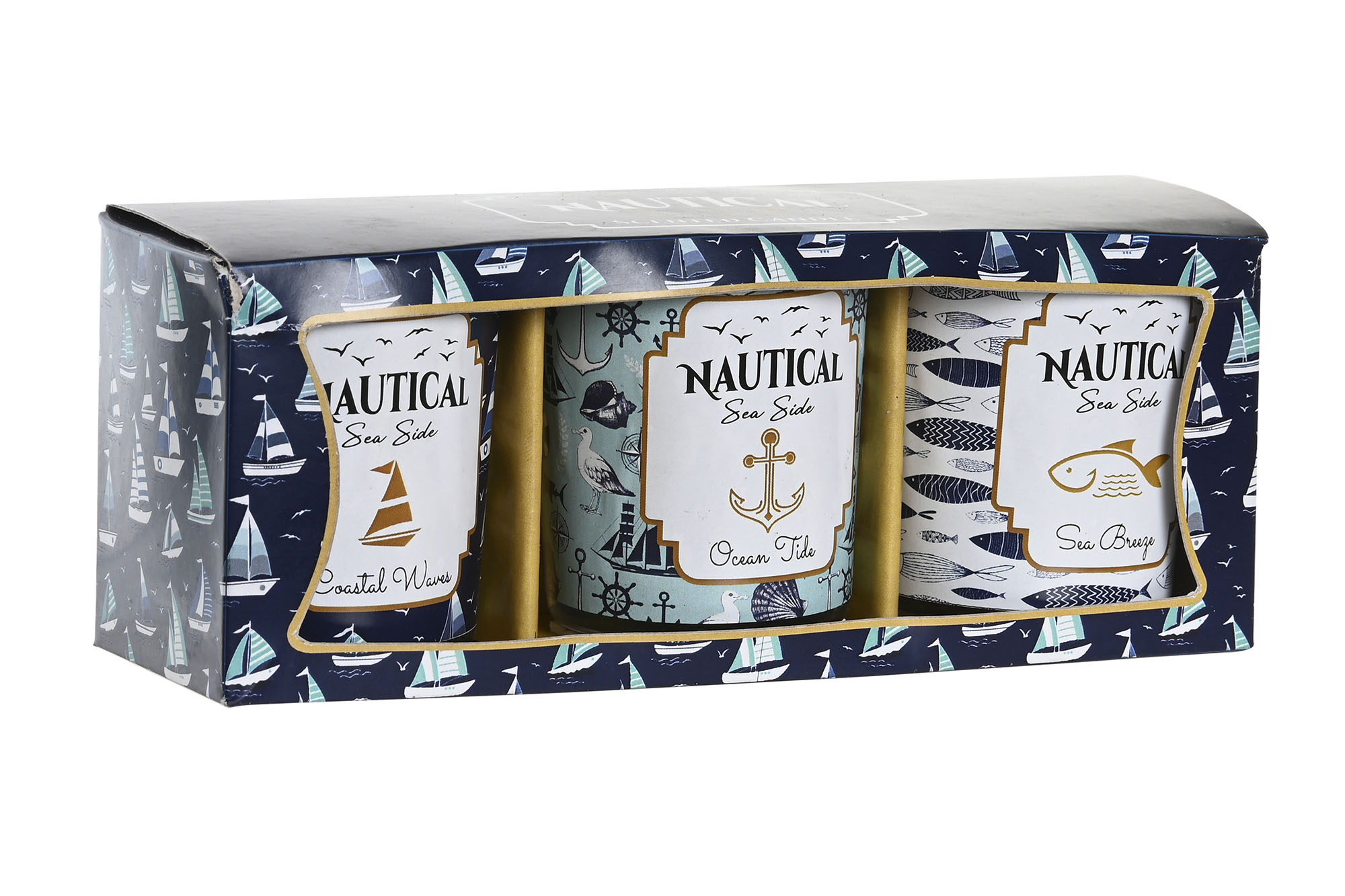 VELA SET 3 CERA PARAFINA 17X5X6 50 GR, NAUTICO 3 S