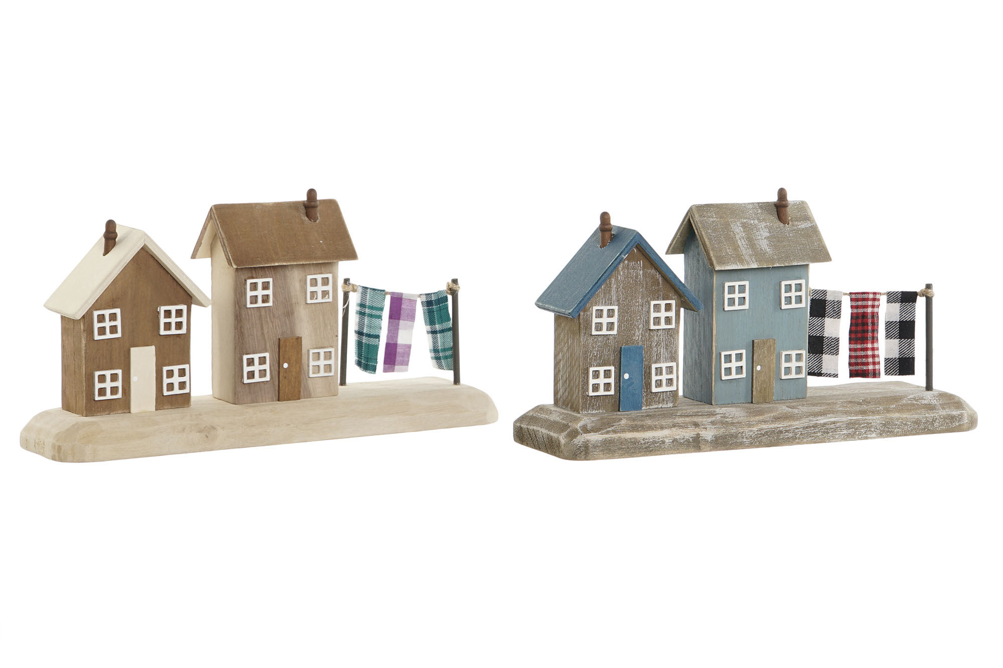 DECORACION MADERA 25,5X9X13,5 CASAS 2 SURT.