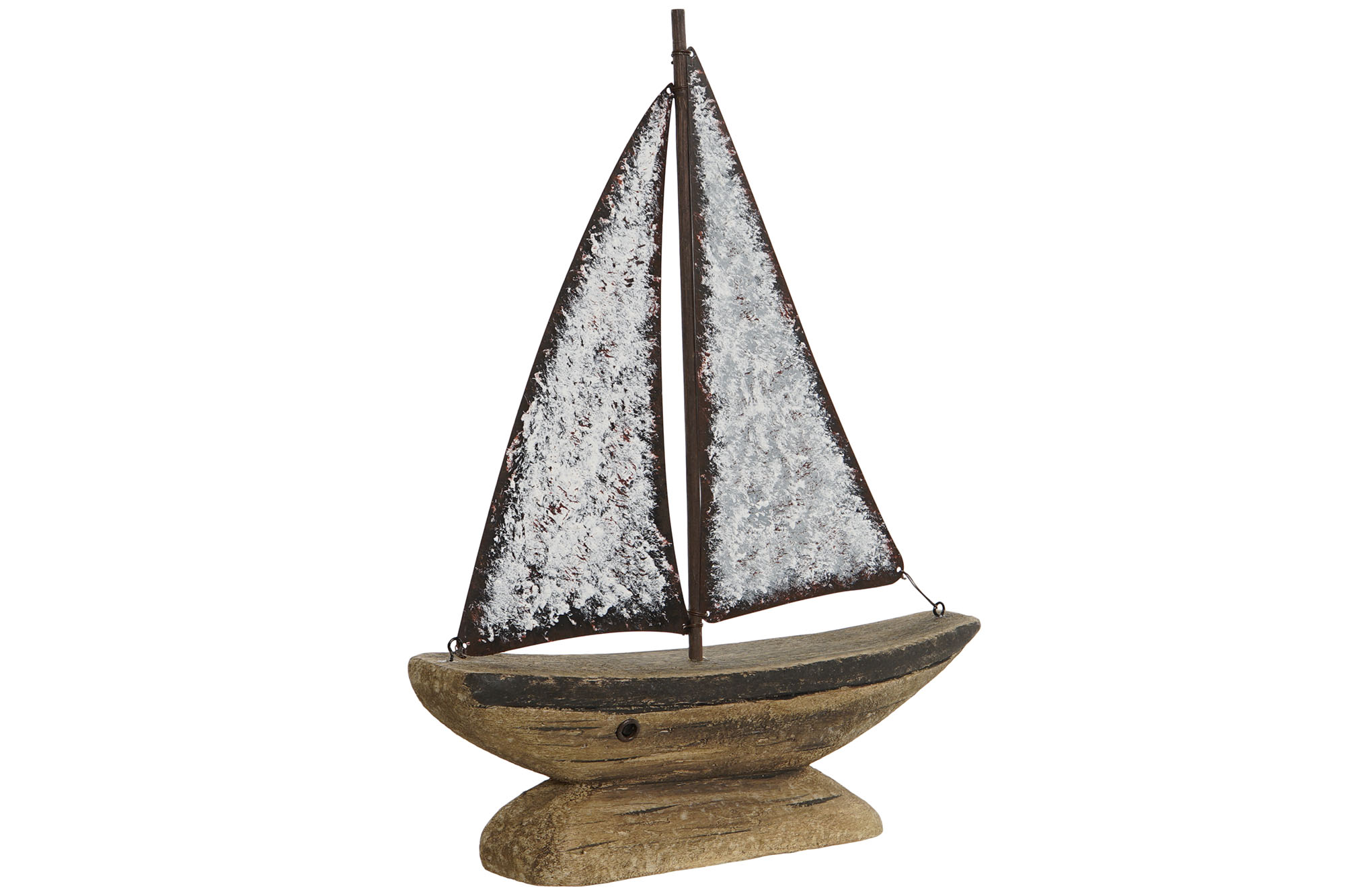 DECORACION PAULOWNIA METAL 26X6X34 VELERO