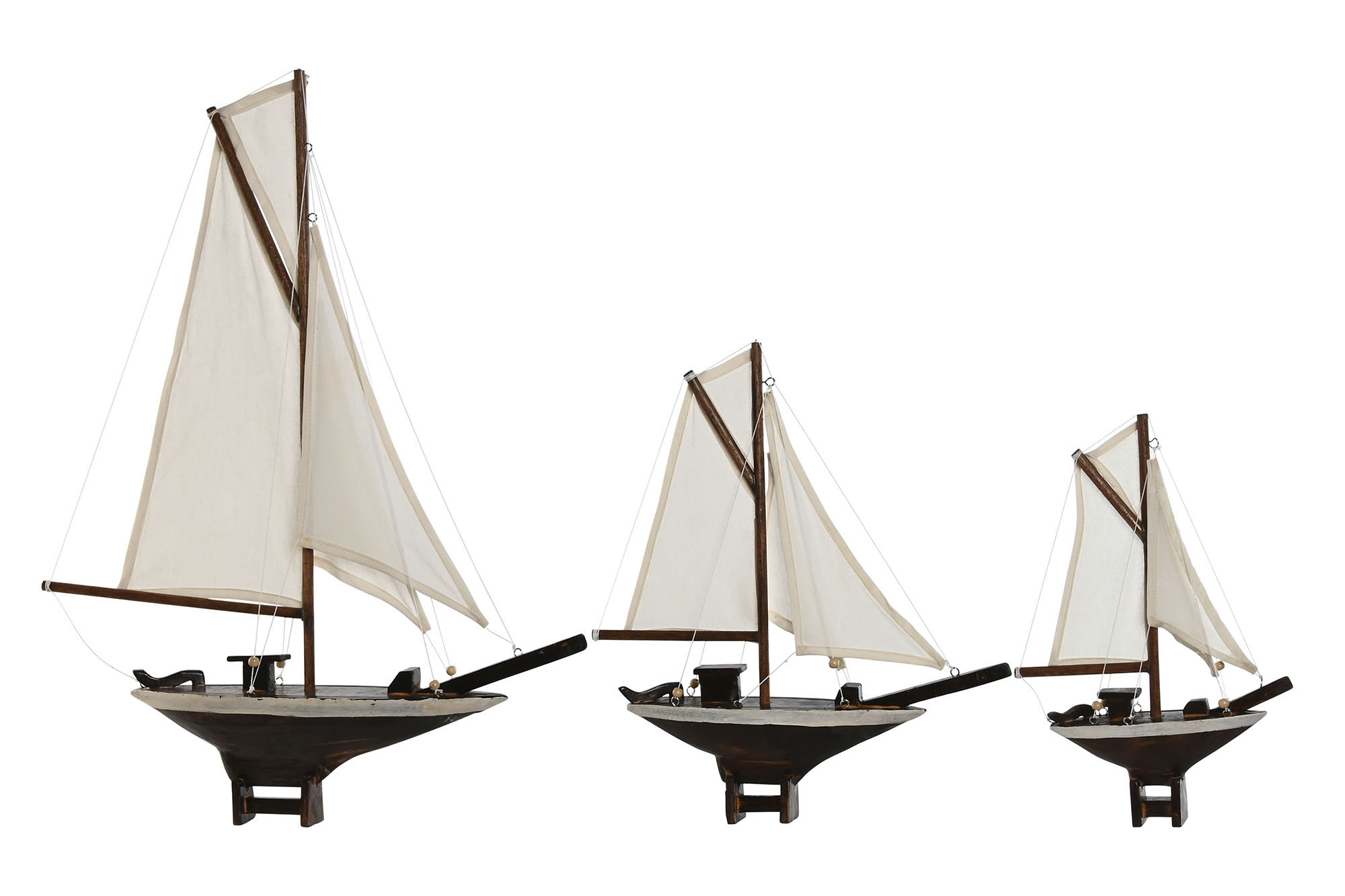 BARCO SET 3 MADERA ALGODON 55X8X70 CRUDO