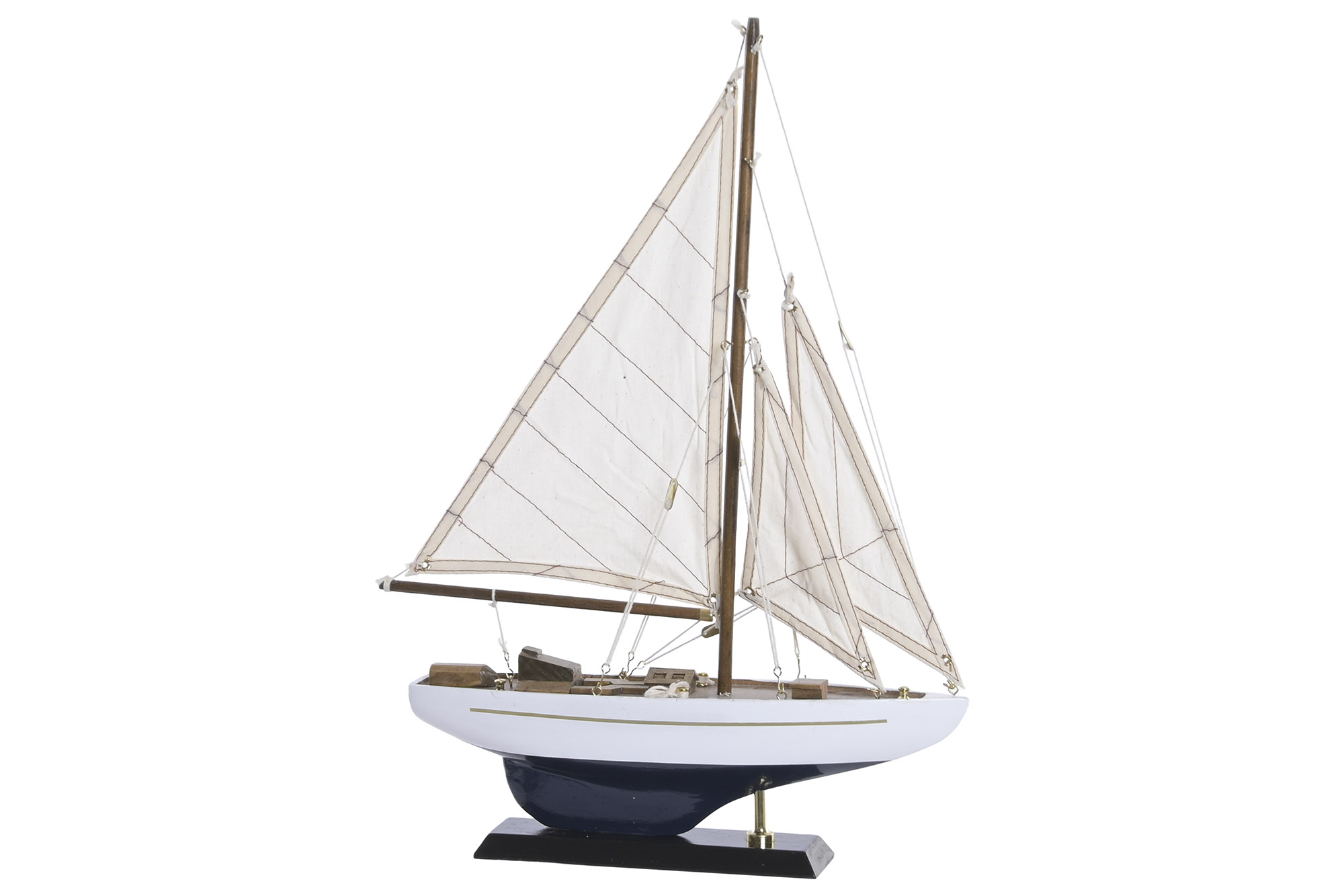 BARCO MADERA 30X6X43 AZUL MARINO