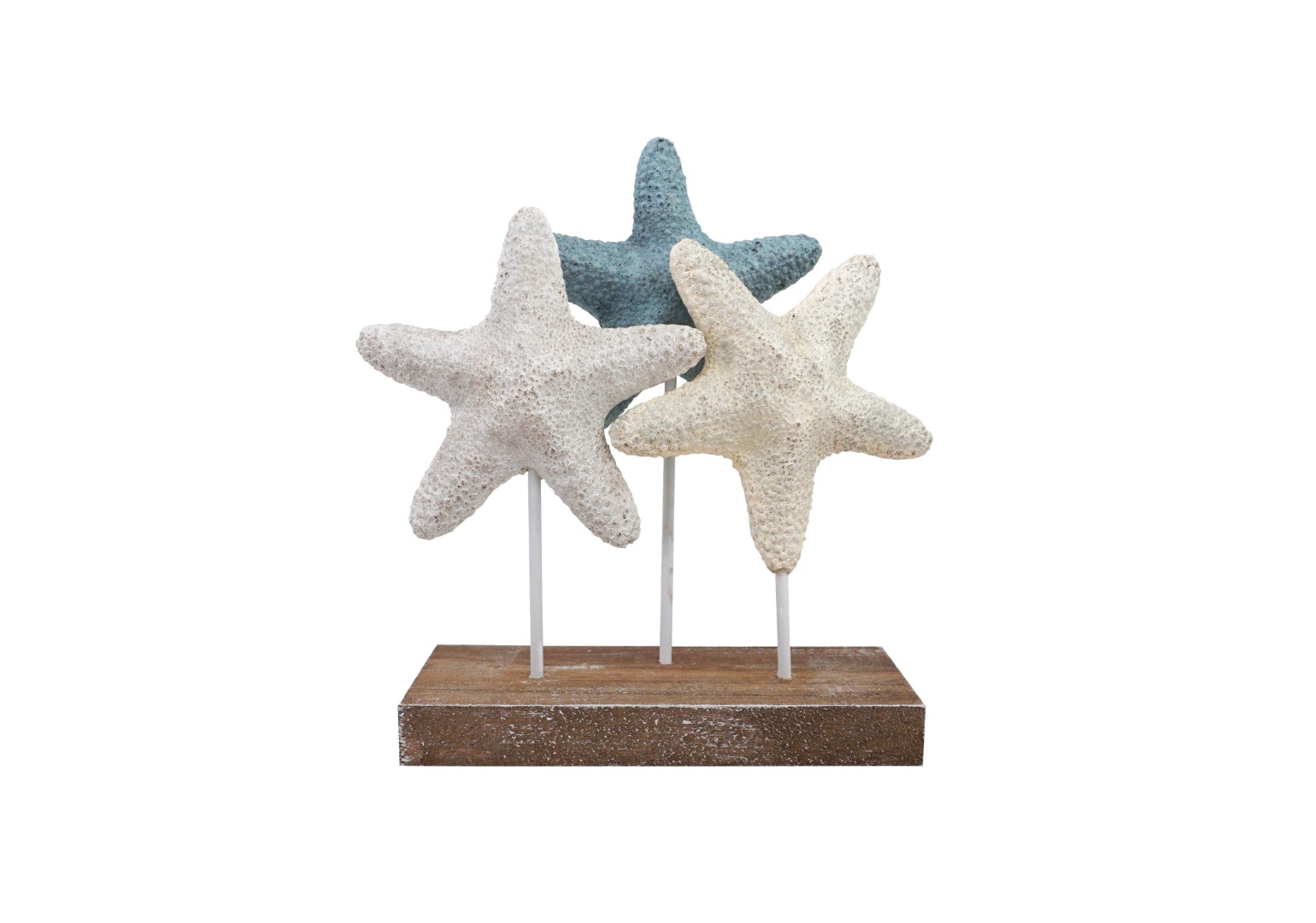 DECORACION RESINA METAL 25X8X20 ESTRELLAS BLANCO
