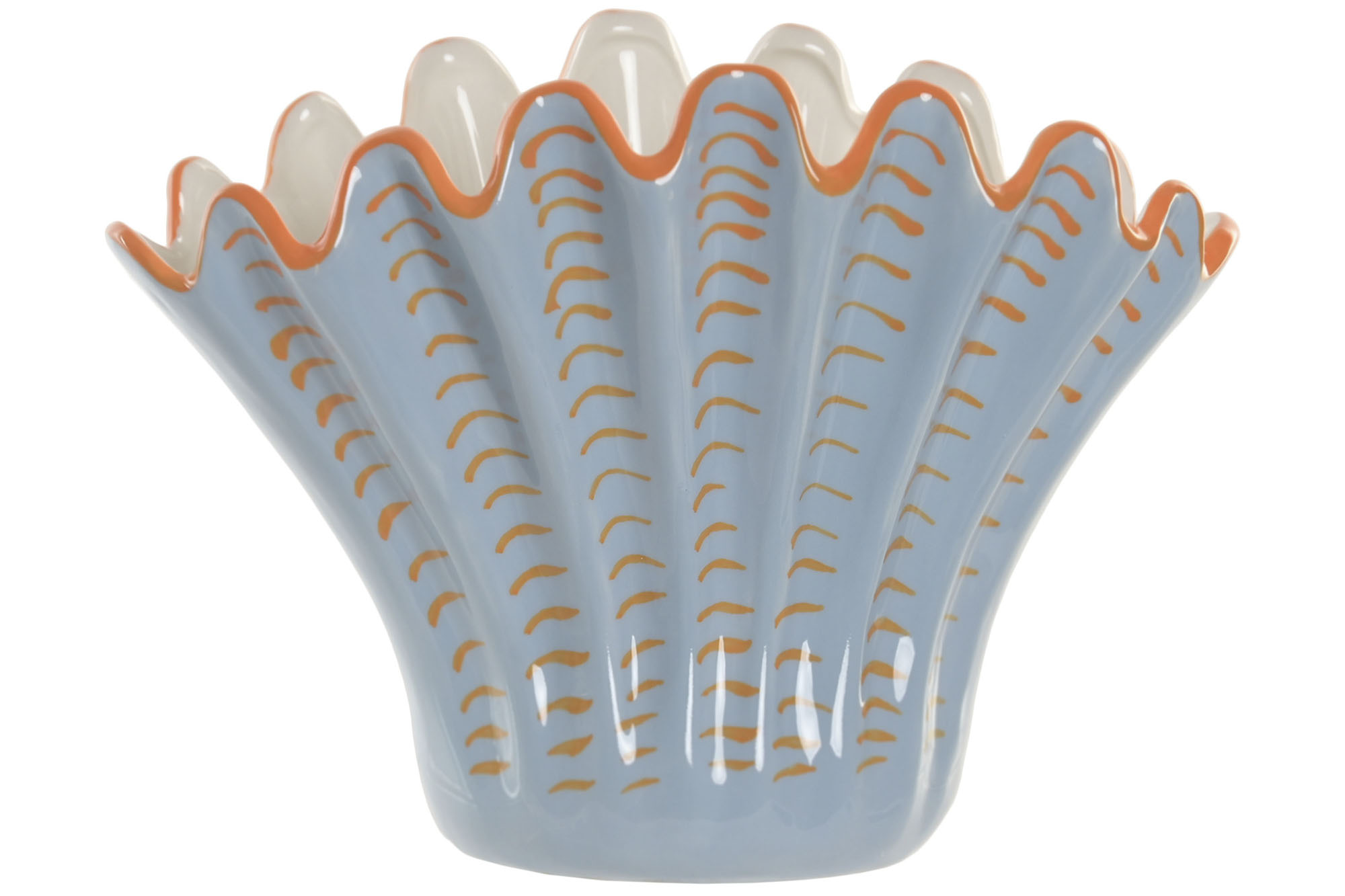 JARRON GRES 28,5X13,5X20,5 CONCHA AZUL