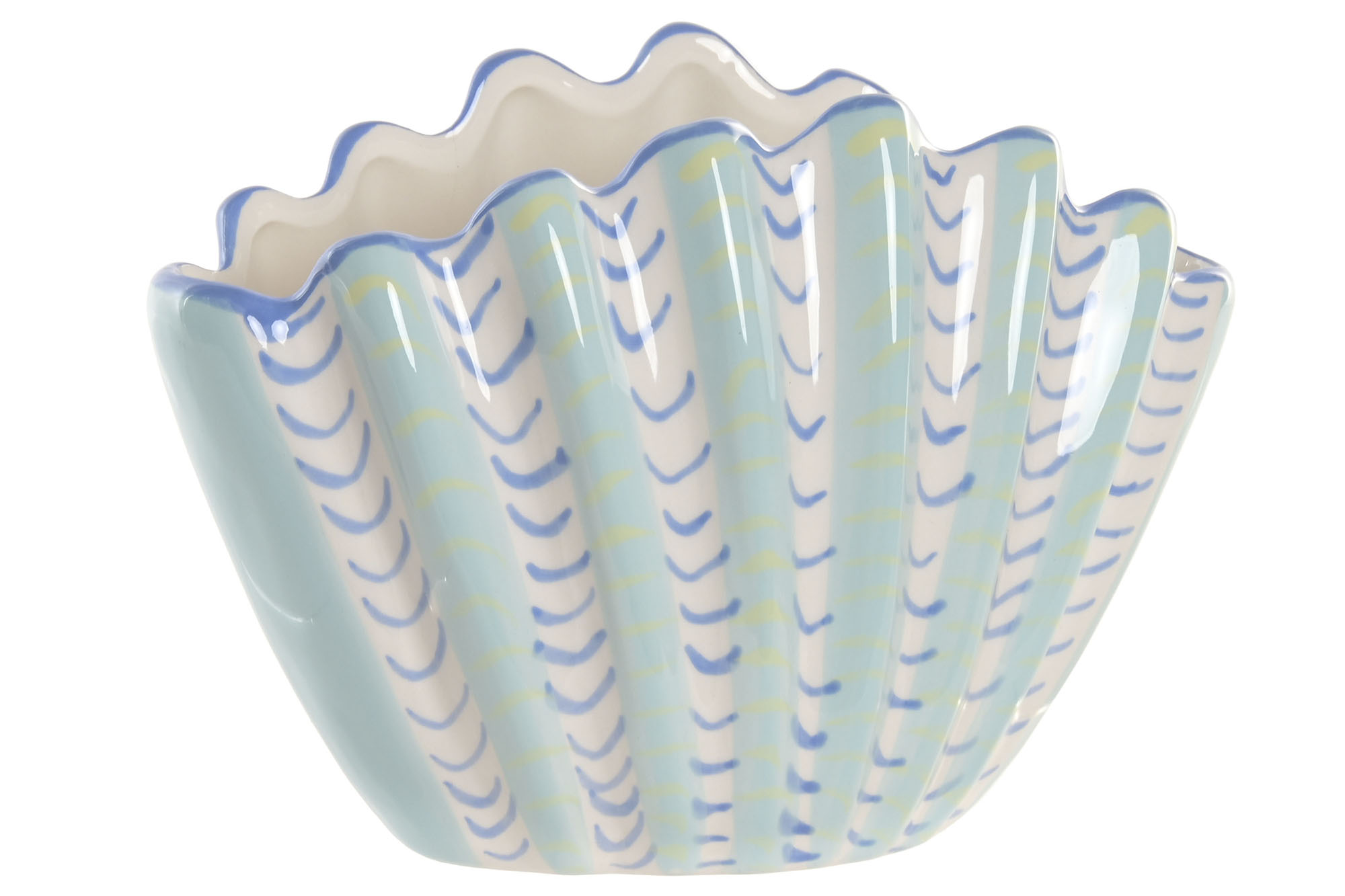 JARRON GRES 22X11,3X15 CONCHA AZUL CELESTE