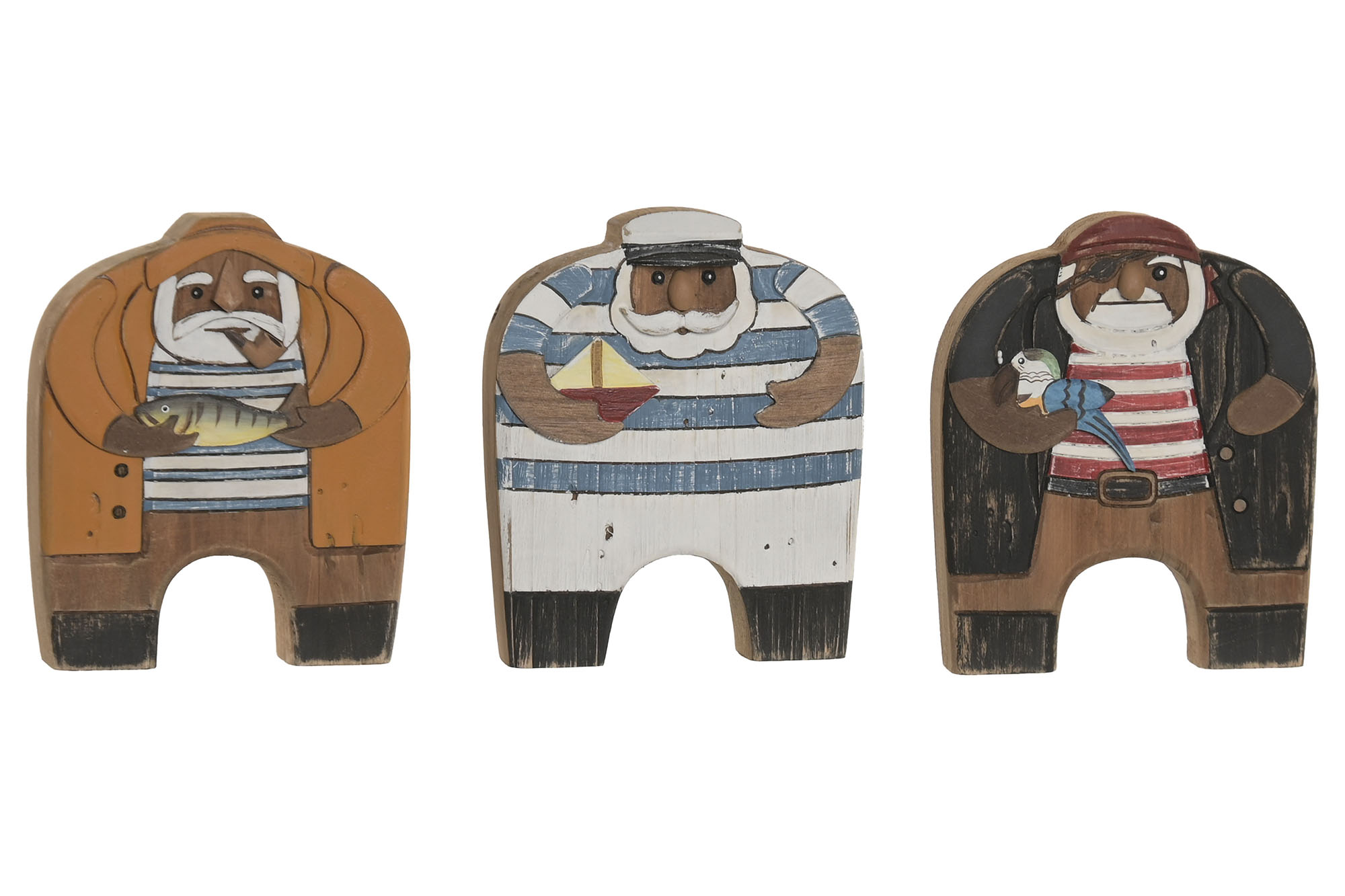 FIGURA MADERA RECICLADA 15X3,5X18 MARINER 3 SURT.