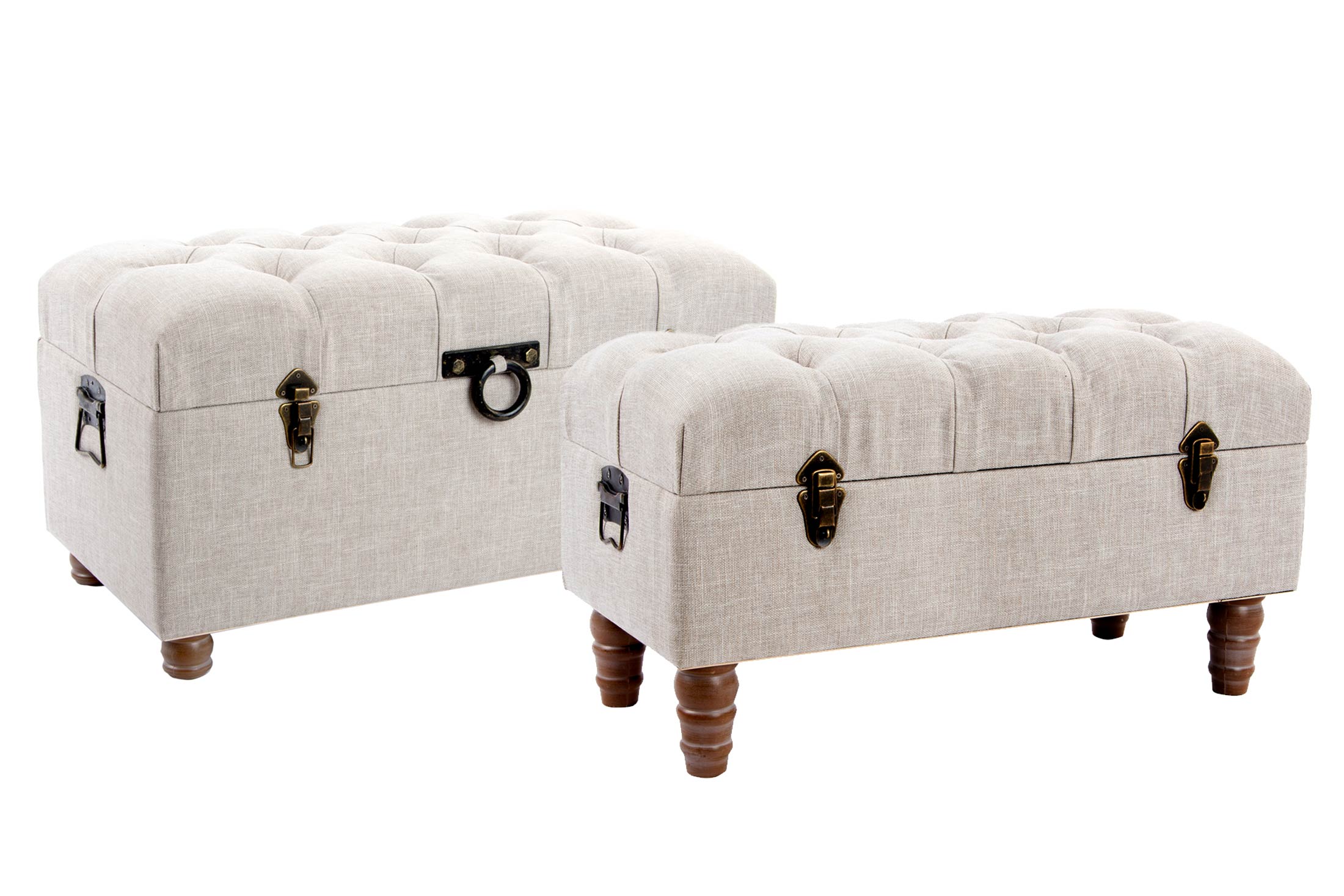 DESCALZADORA SET 2 MADERA 81X42X35 BEIGE