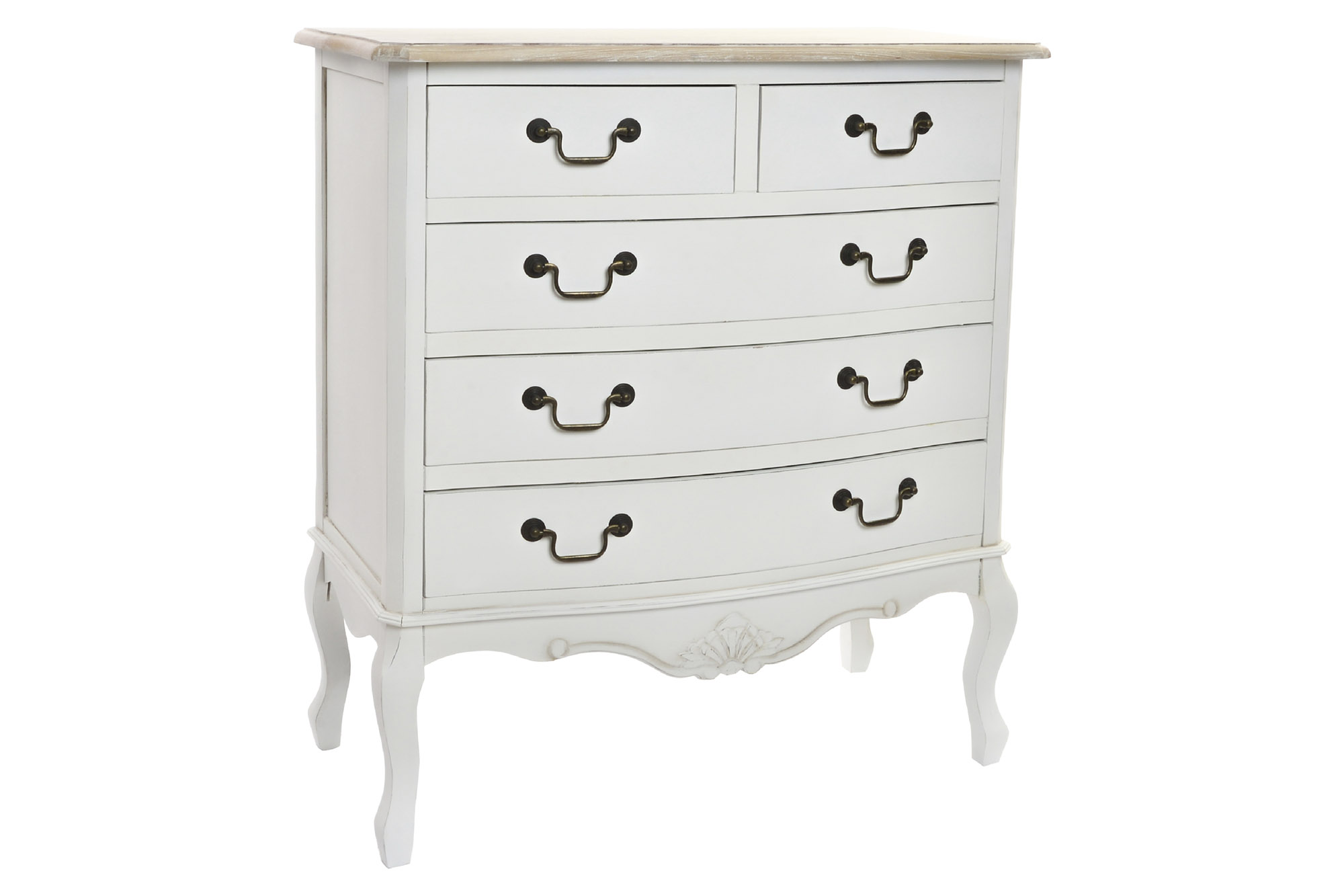 COMODA MADERA 80X40X90 NATURAL BLANCO