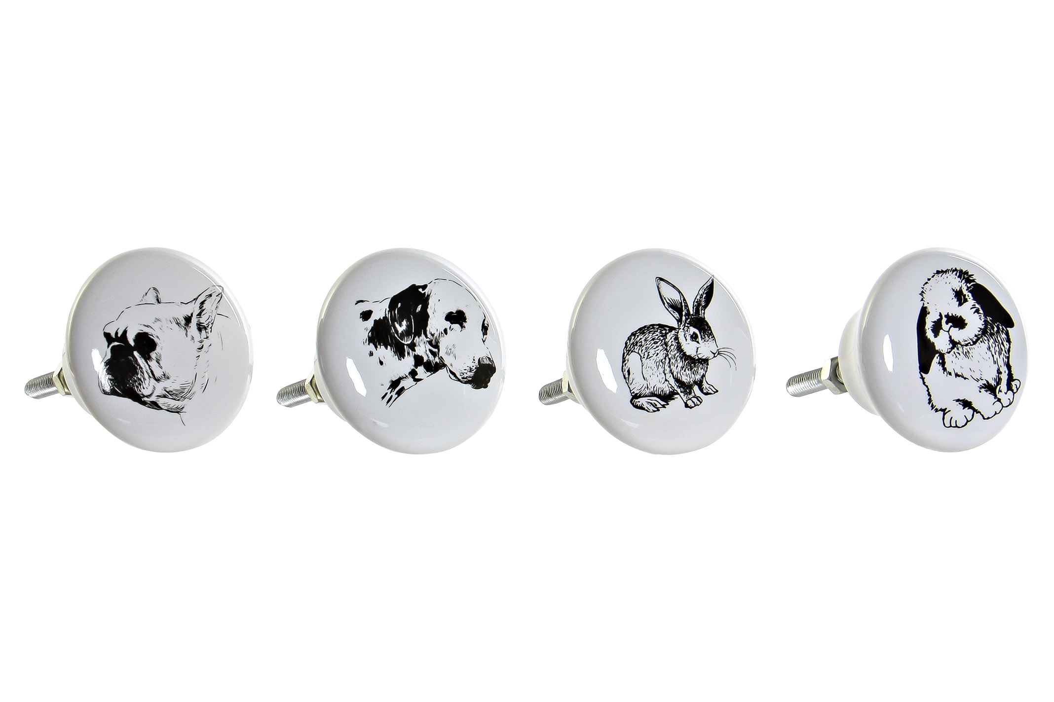 POMO CERAMICA METAL 4X6,5X4 PERRO 4 SURT.