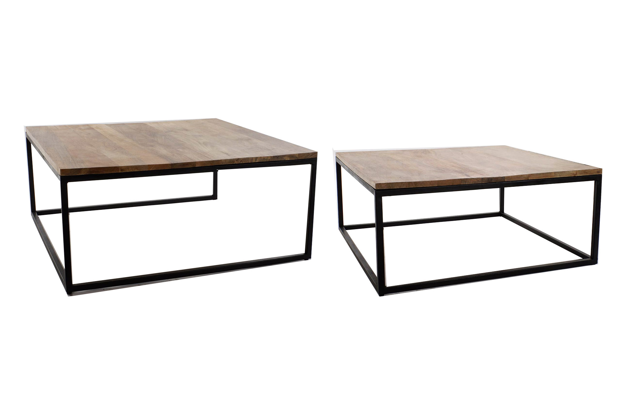 MESA CENTRO SET 2 METAL MANGO 90X90X40 NATURAL