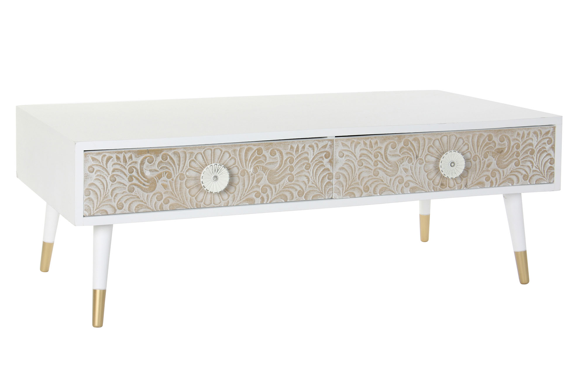 MESA CENTRO ABETO 120X65X42 MANDALA MARRON CLARO