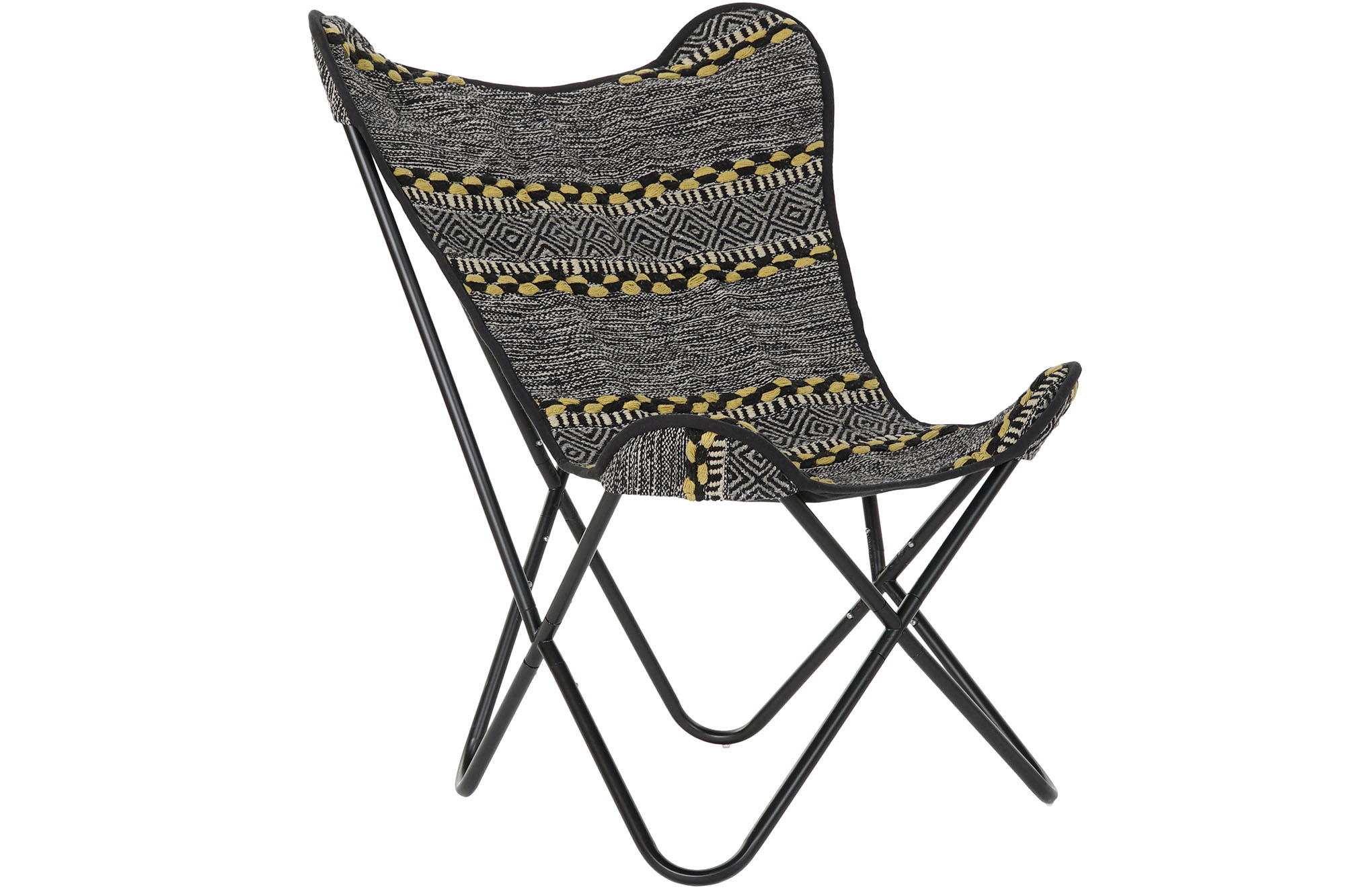SILLON ALGODON HIERRO 74X65X90 MARIPOSA NEGRO