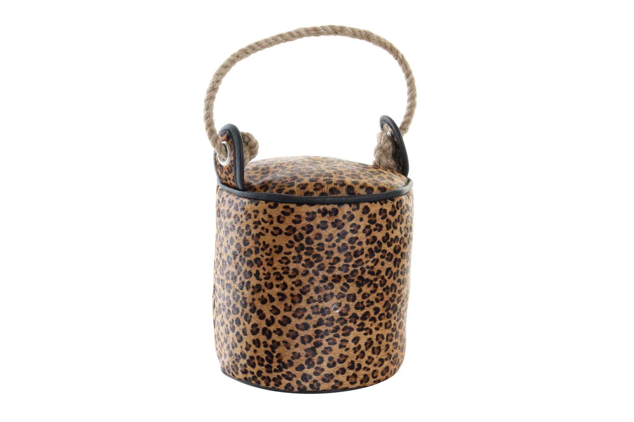 SUJETAPUERTAS PIEL CUERDA 19X19X19 LEOPARDO