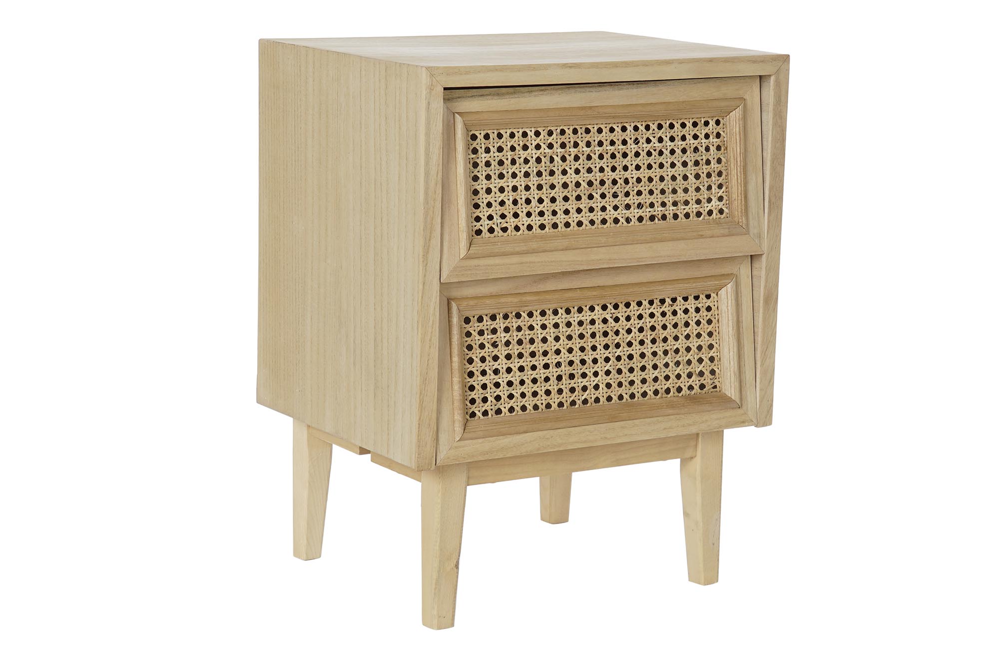 MESITA DE NOCHE PAULOWNIA 43X33,7X56 2 CAJONES
