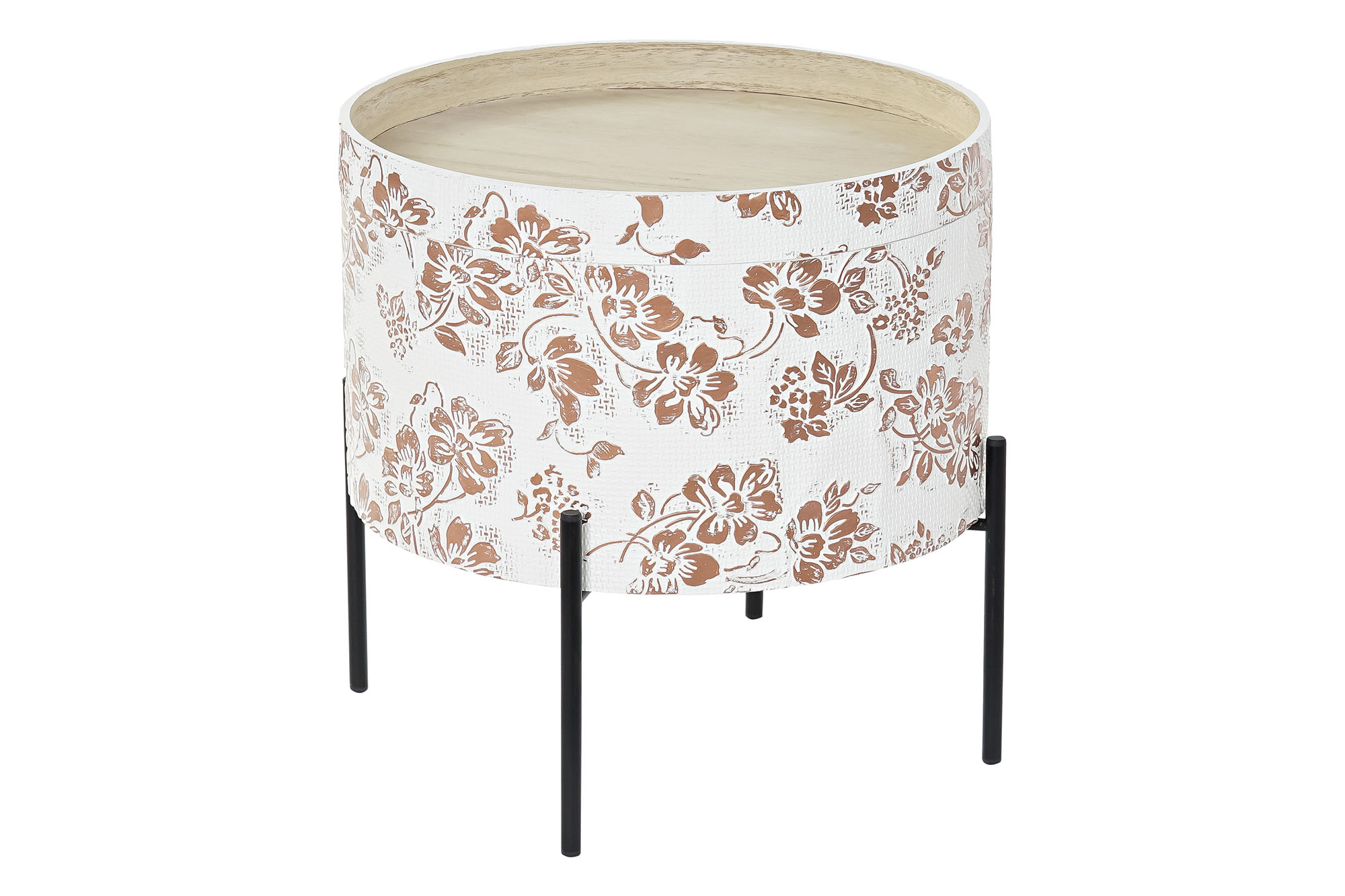 MESITA AUXILIAR MDF METAL 38X38X39 TAPA BLANCO