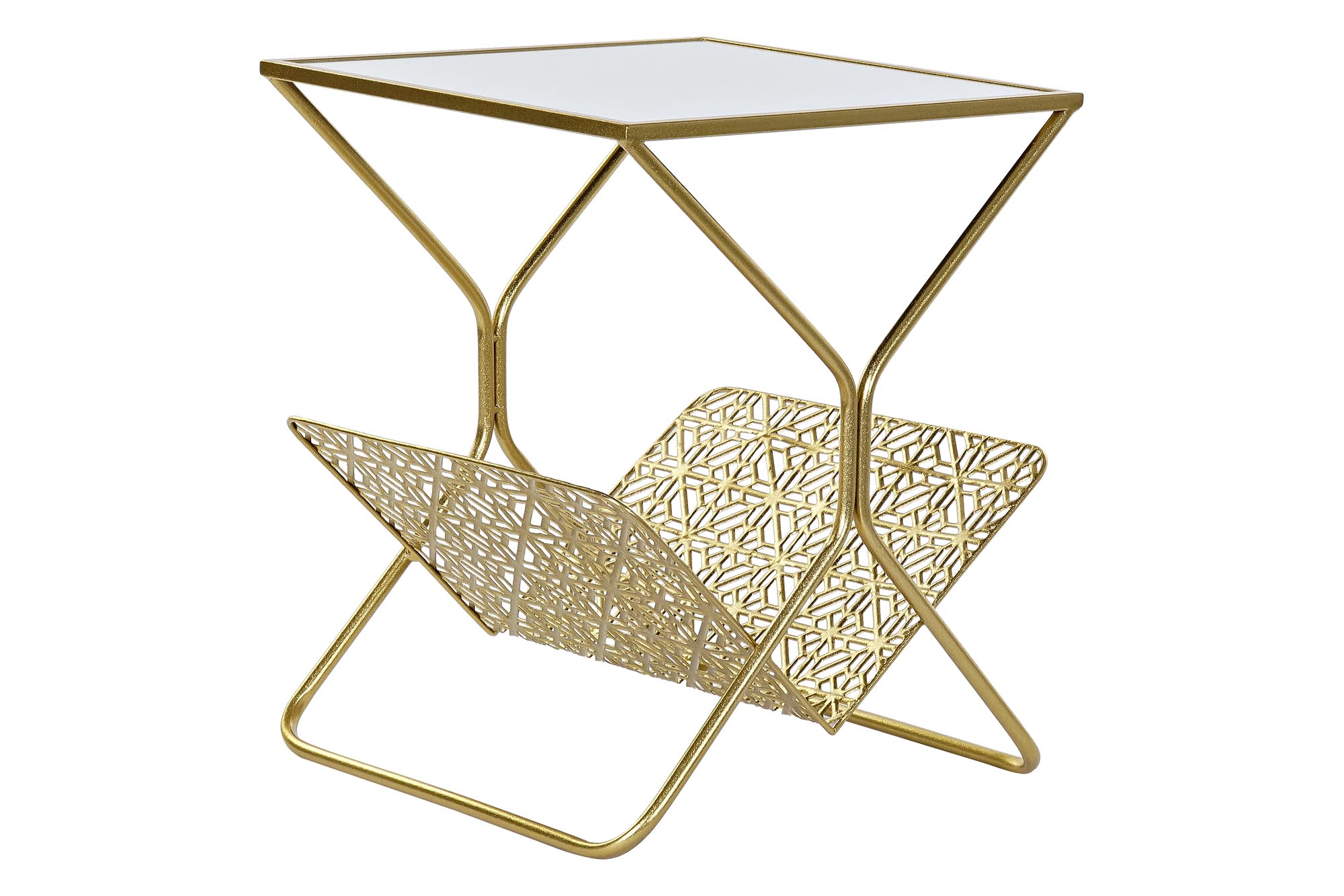 REVISTERO METAL ESPEJO 45X45X55 DORADO