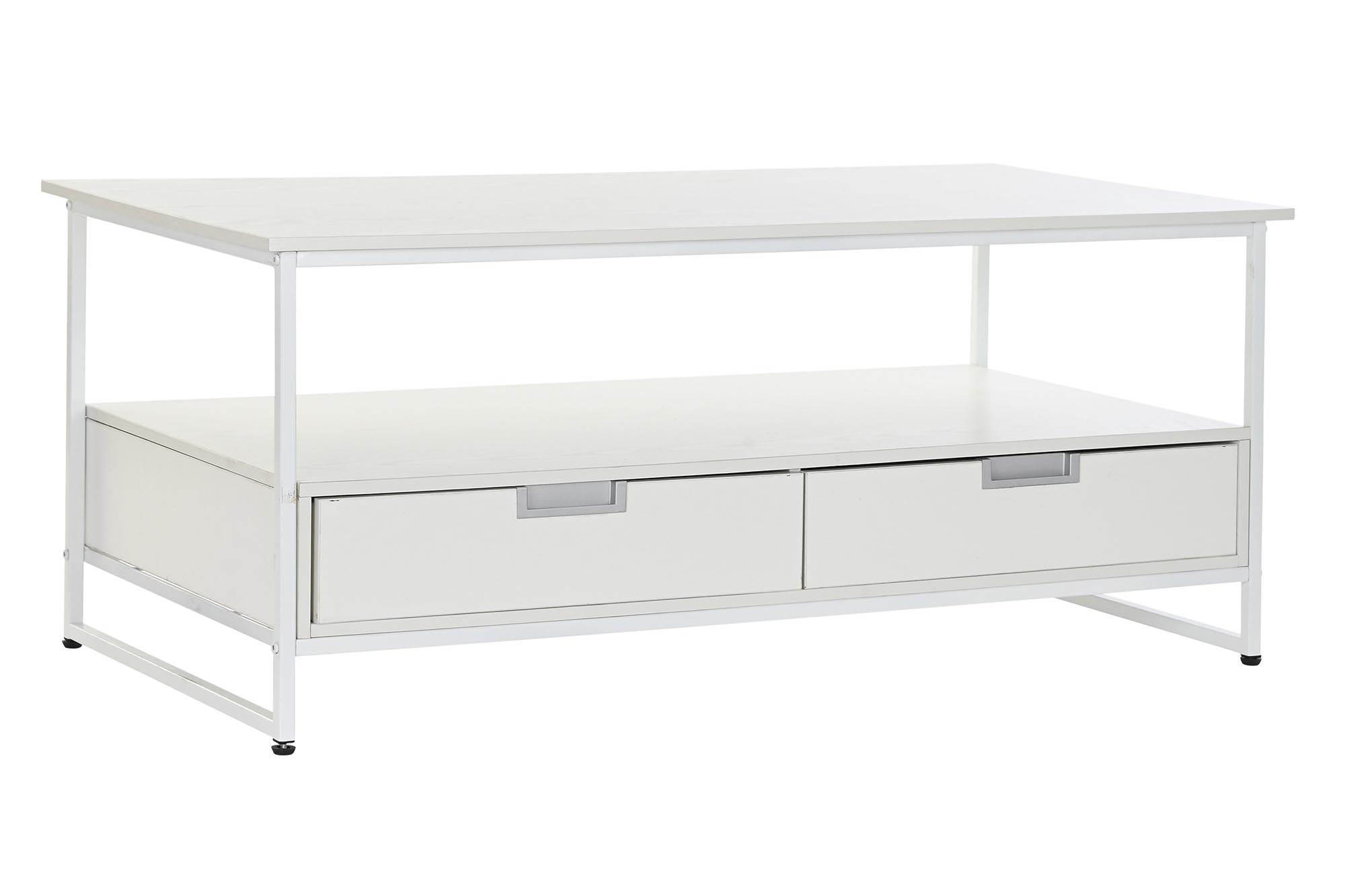 MESA CENTRO METAL MDF 110X55X46 BLANCO