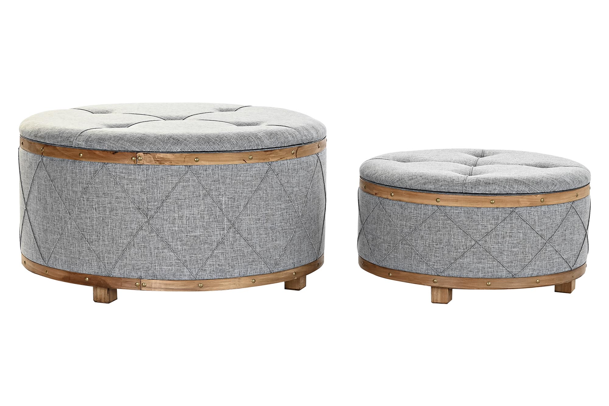 DESCALZADORA SET 2 POLIESTER MADERA 80X80X43