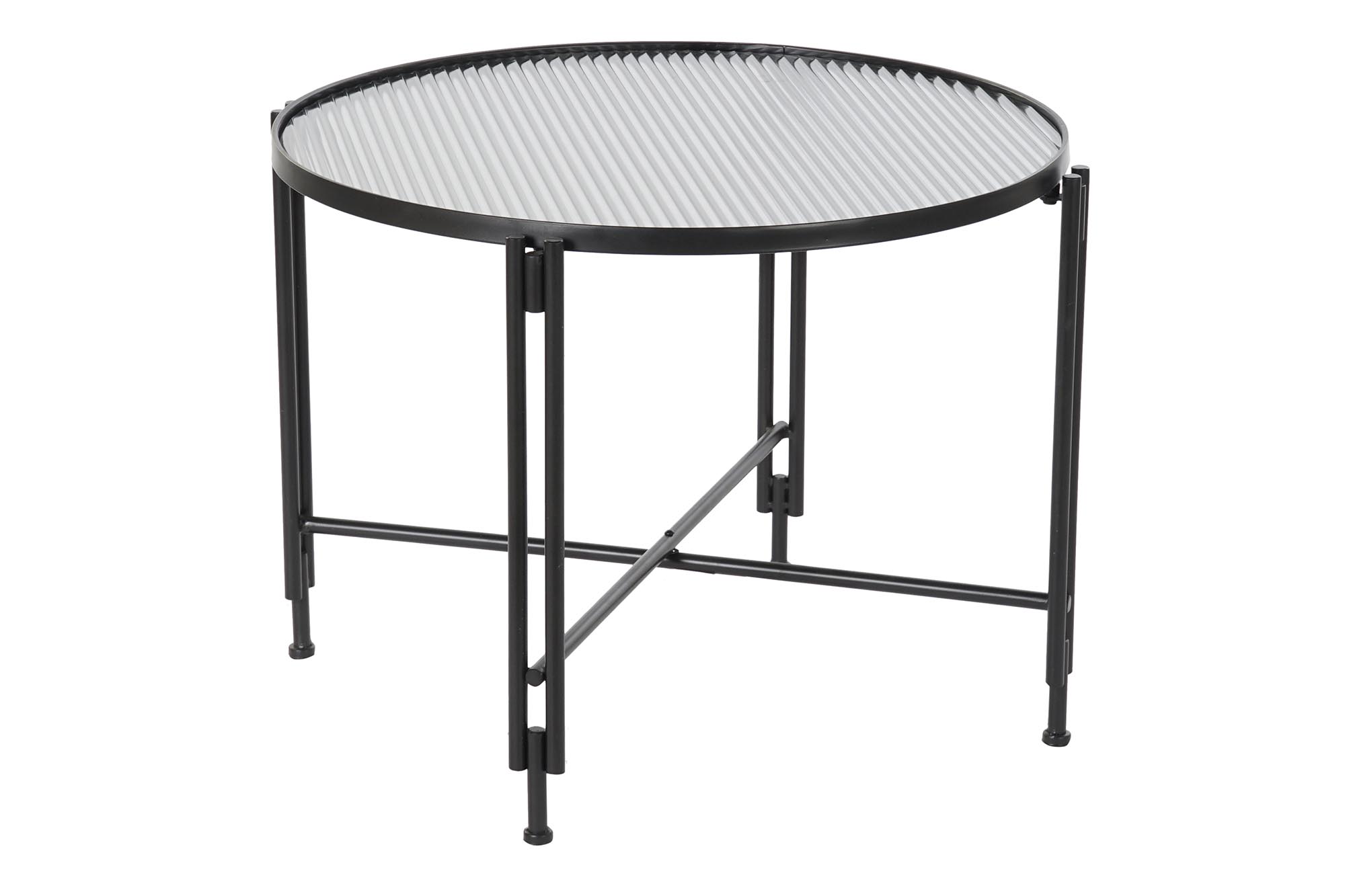 MESA CENTRO METAL CRISTAL 63X63X46 NEGRO