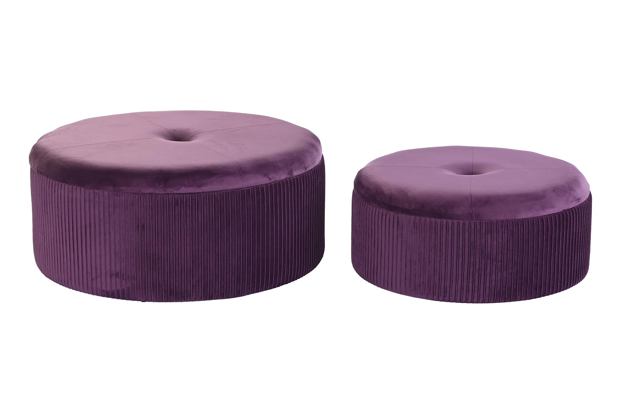 REPOSAPIES SET 2 POLIESTER MDF 70X70X28 TERCIOPELO