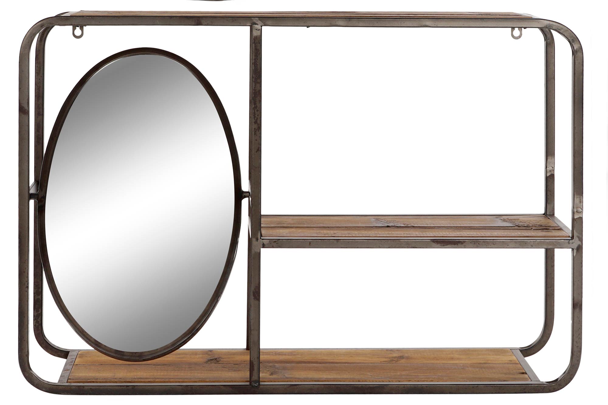 ESTANTERIA MADERA METAL 73X19X50 MARRON OSCURO