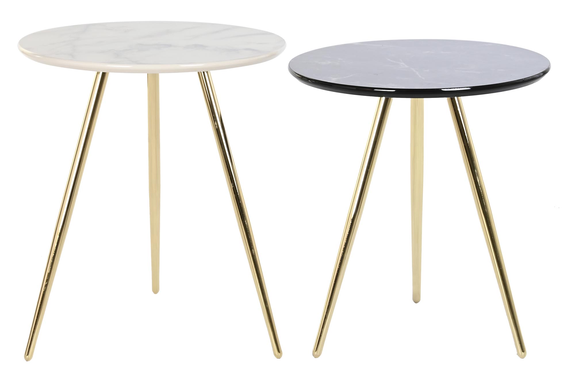 MESITA AUXILIAR SET 2 METAL RESINA 46X46X45