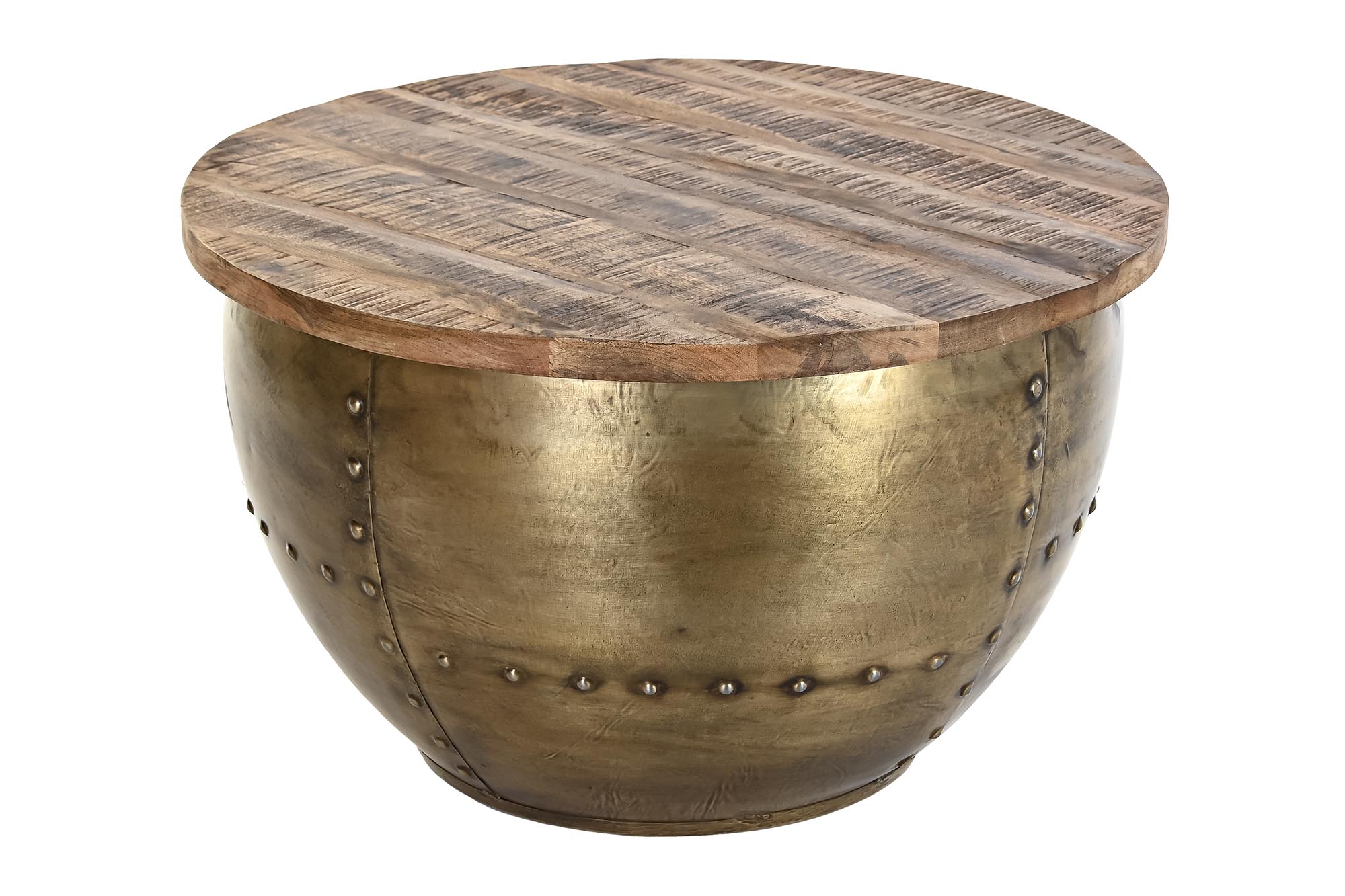 MESA CENTRO MANGO METAL 68X68X44 DORADO