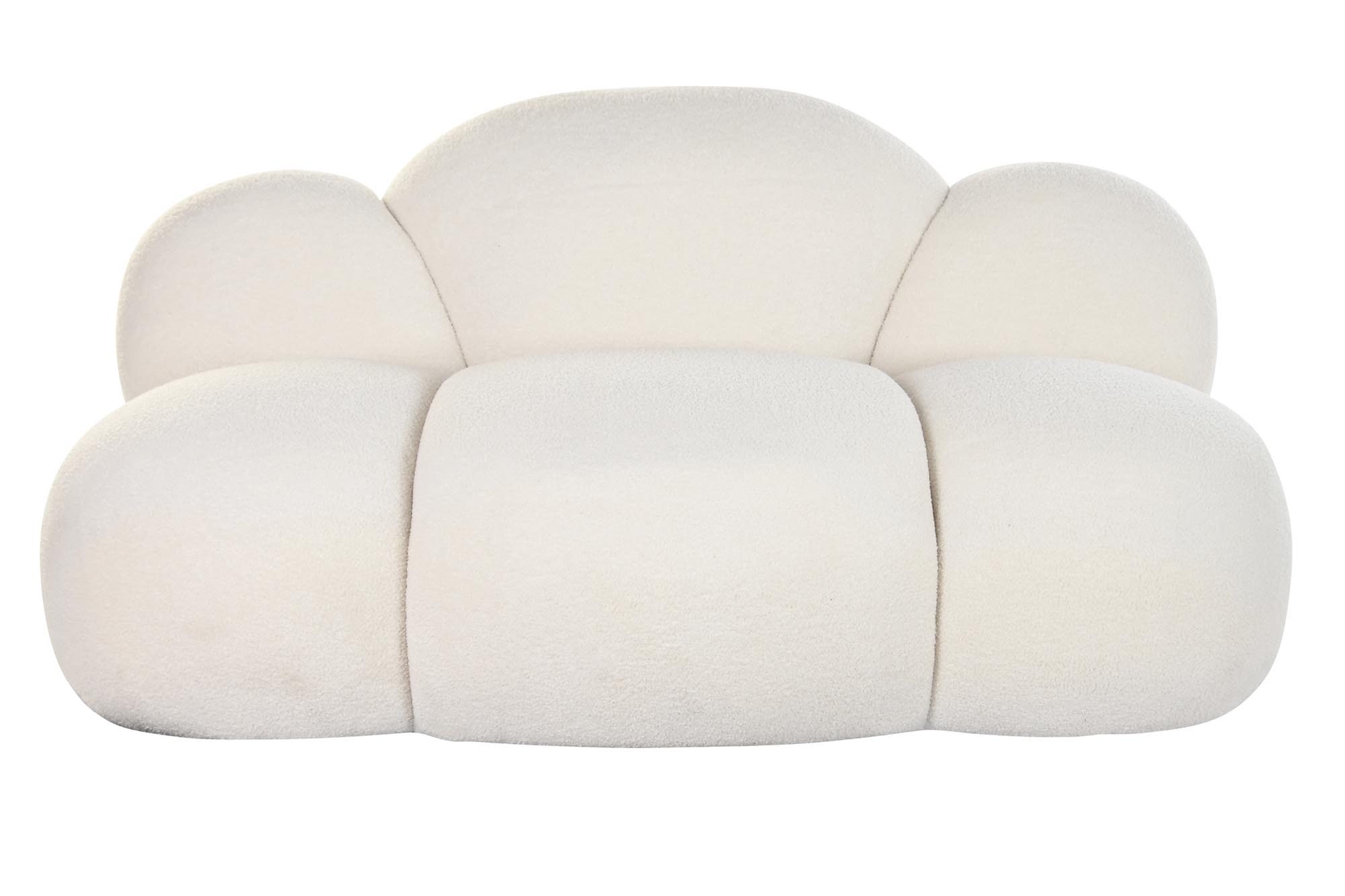 SOFA POLIESTER 149X76X77 NUBE BORREGUITO BLANCO