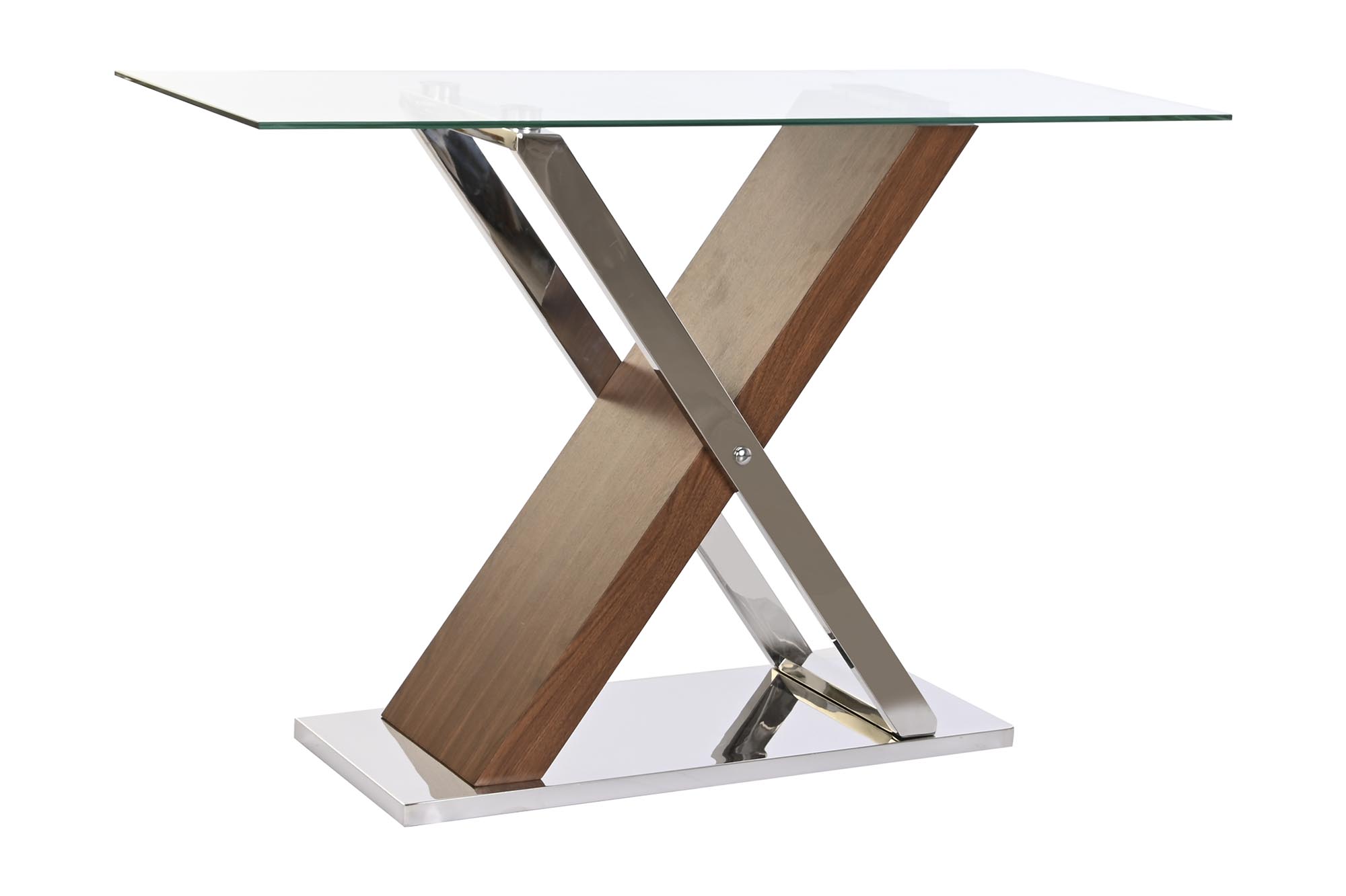 CONSOLA ACERO CRISTAL 120X40X75 TRANSPARENTE