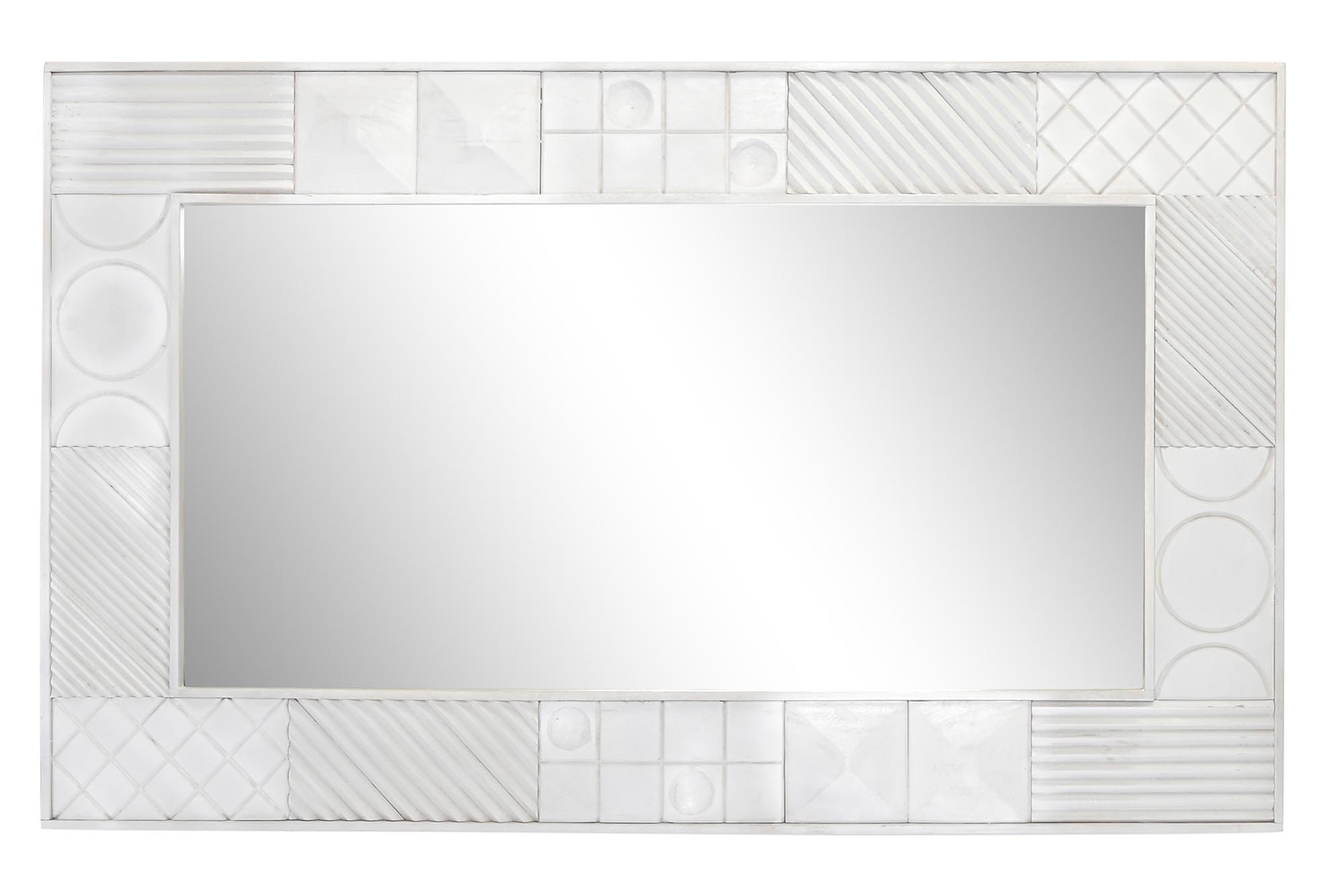 ESPEJO MANGO 154X4X94 ROMBO BLANCO