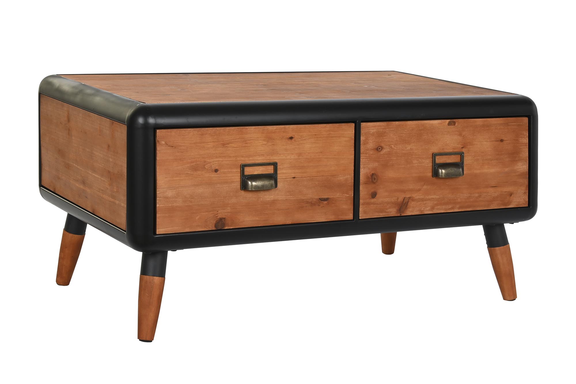 MESA CENTRO ABETO METAL 97X56X45 MARRON OSCURO