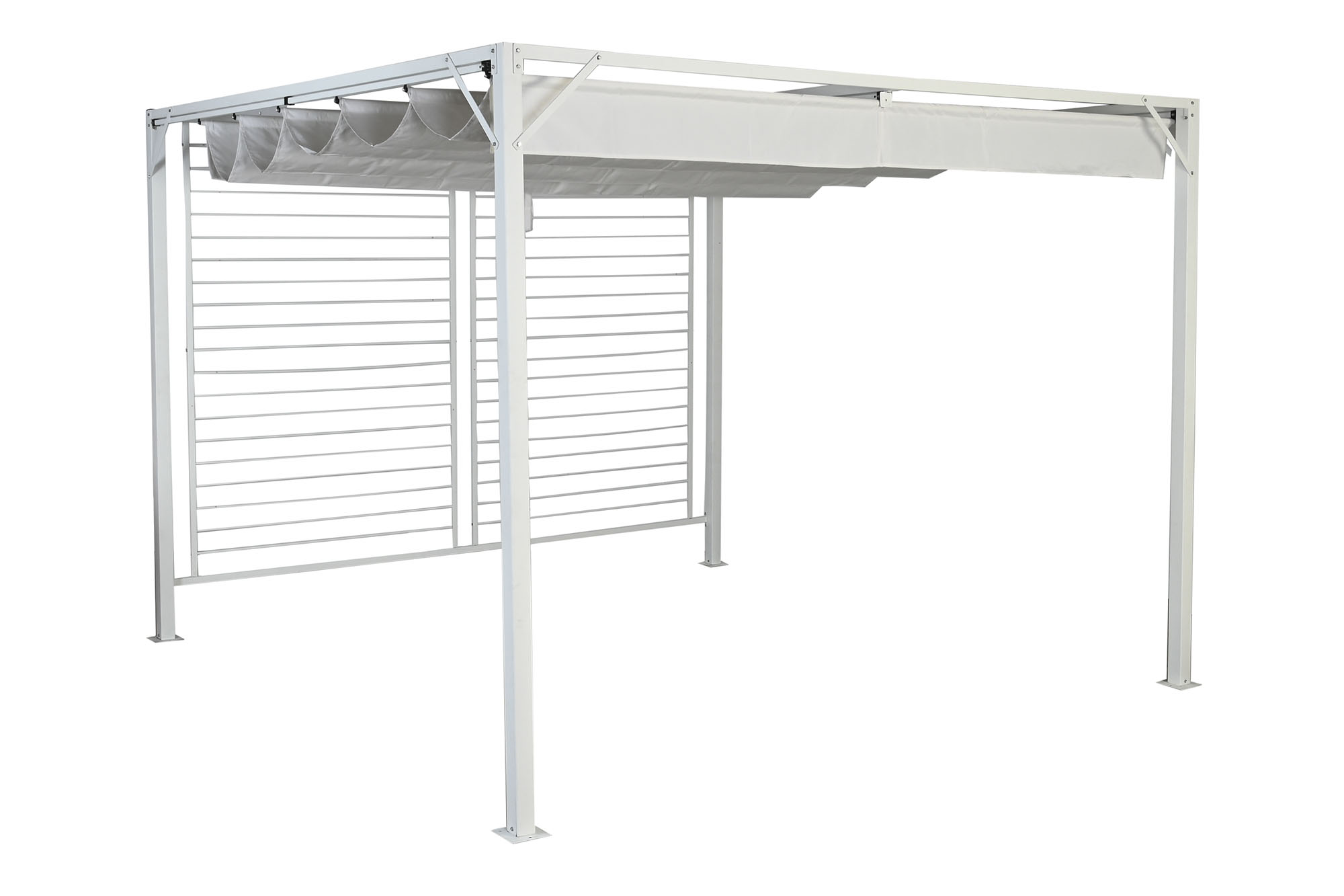 PERGOLA ACERO POLIESTER 296X296X225 BLANCO