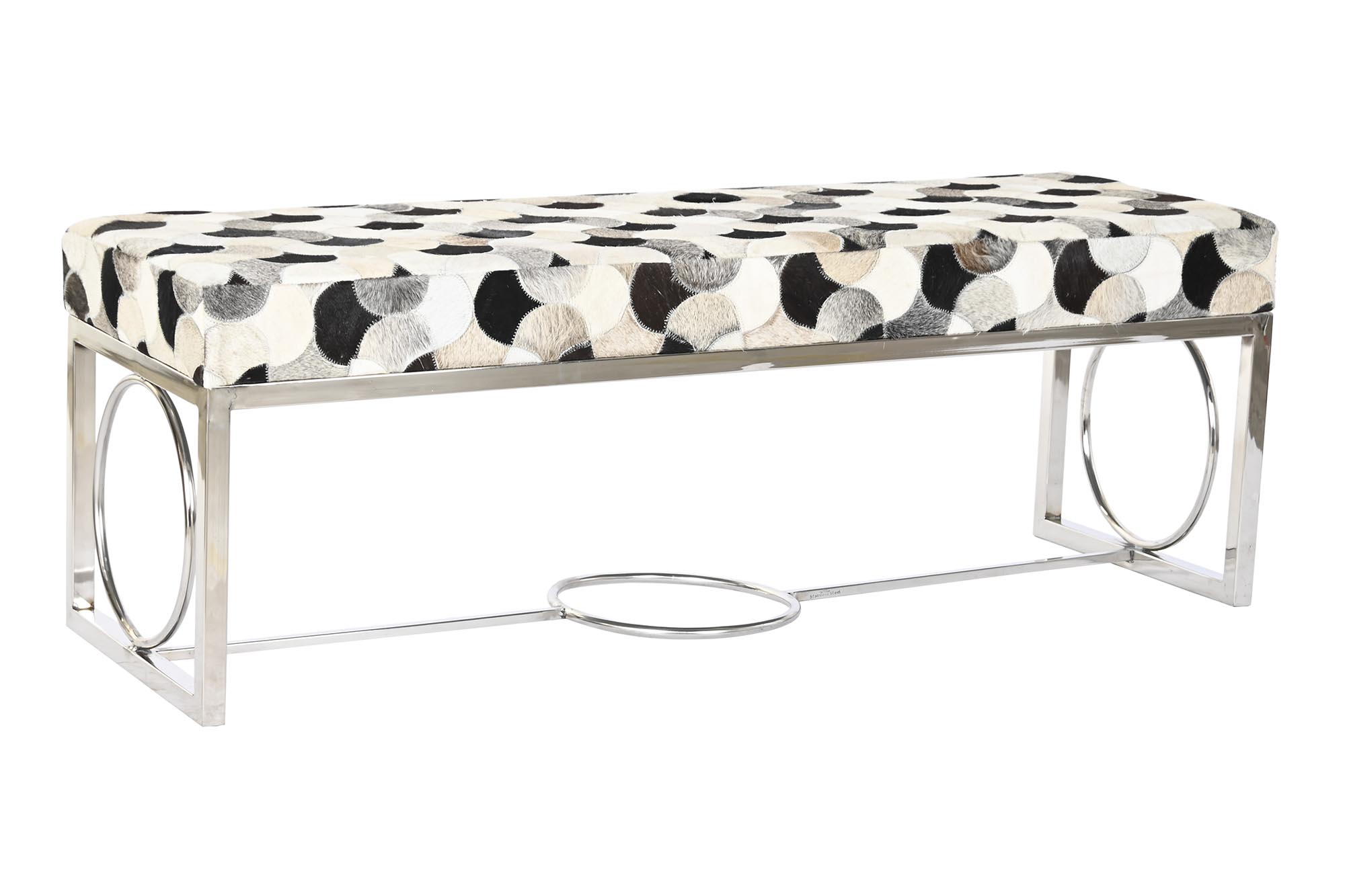 DESCALZADORA PIEL ACERO 122X41X44 ROMBOS BLANCO