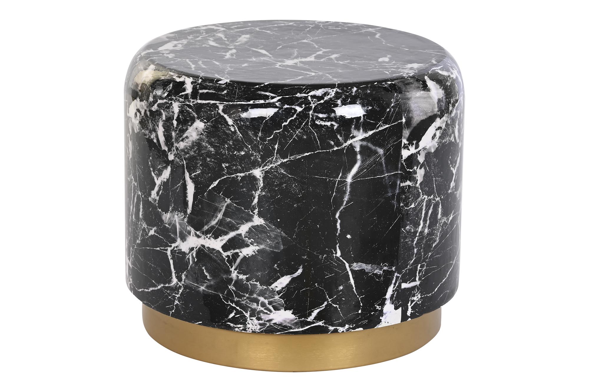 MESITA AUXILIAR HIERRO 50X50X45 SIMIL MARMOL NEGRO