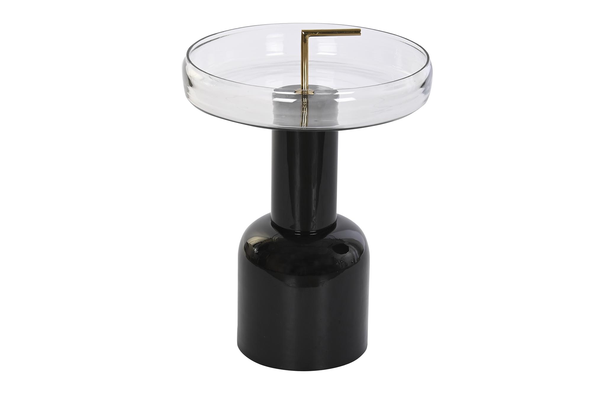 MESITA AUXILIAR CRISTAL HIERRO 41X41X57 LACADO