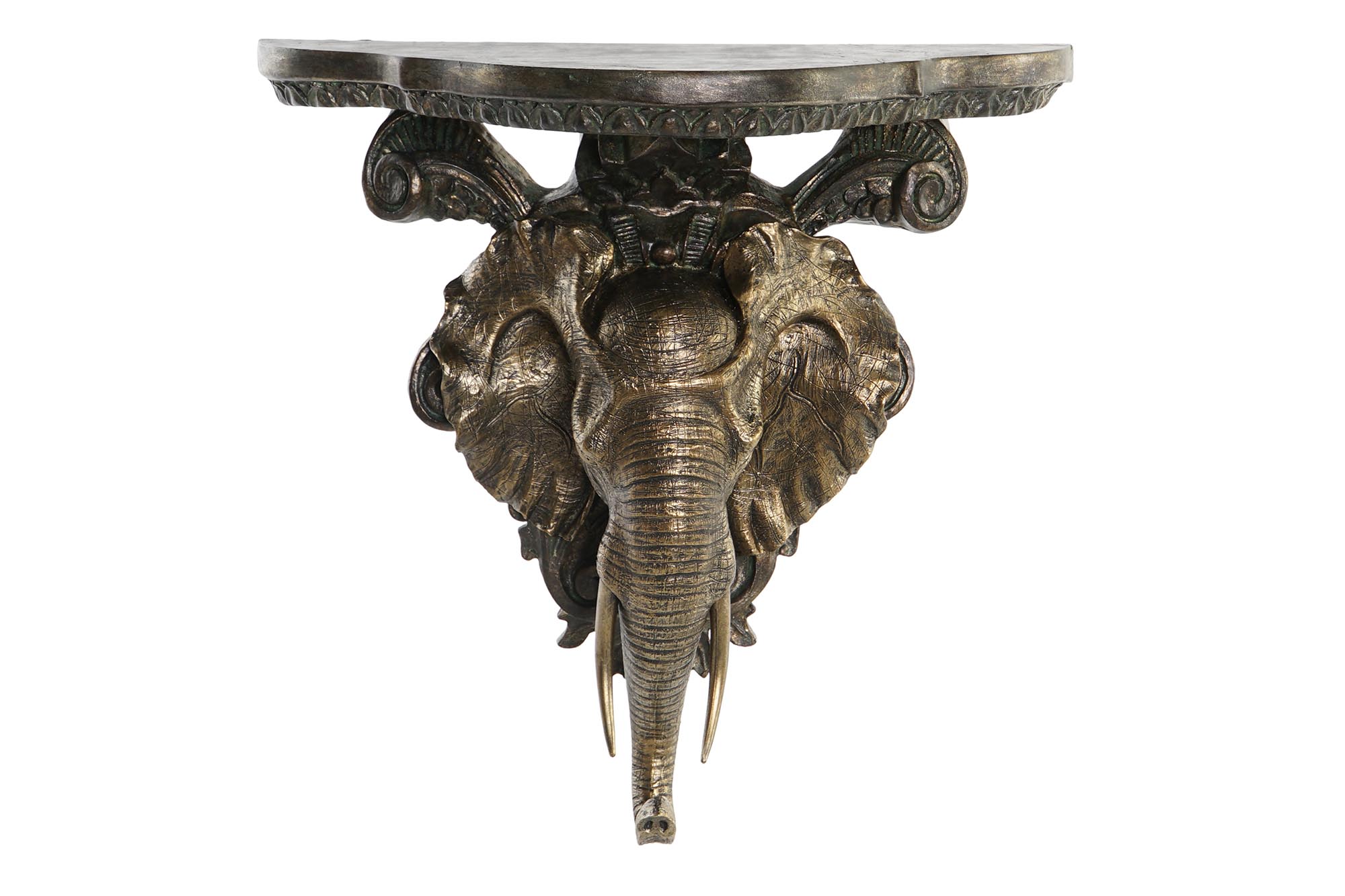REPISA RESINA 36,5X16,5X36 ELEFANTE DORADO