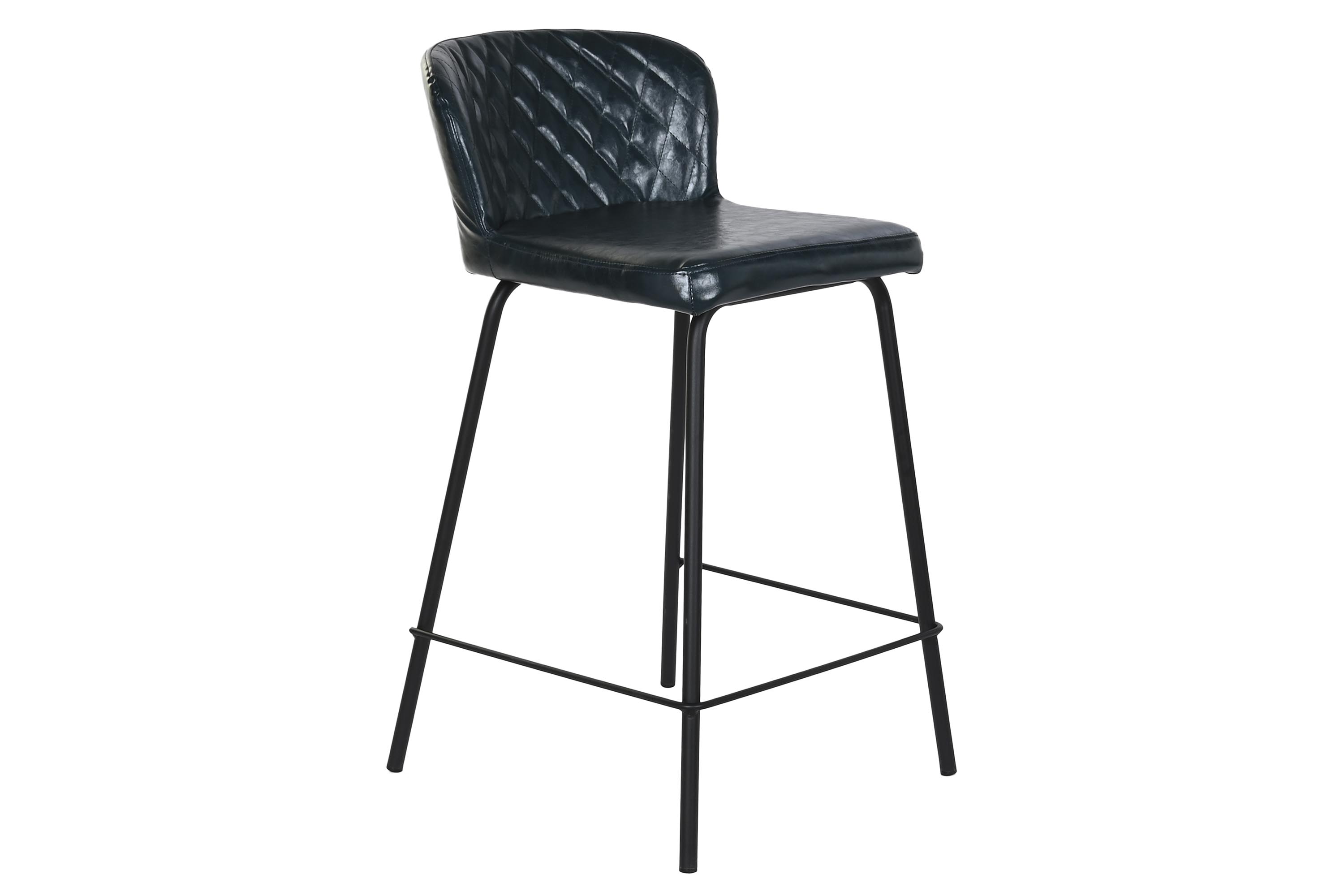 TABURETE PU METAL 40X42,5X81,5 AZUL PETROLEO