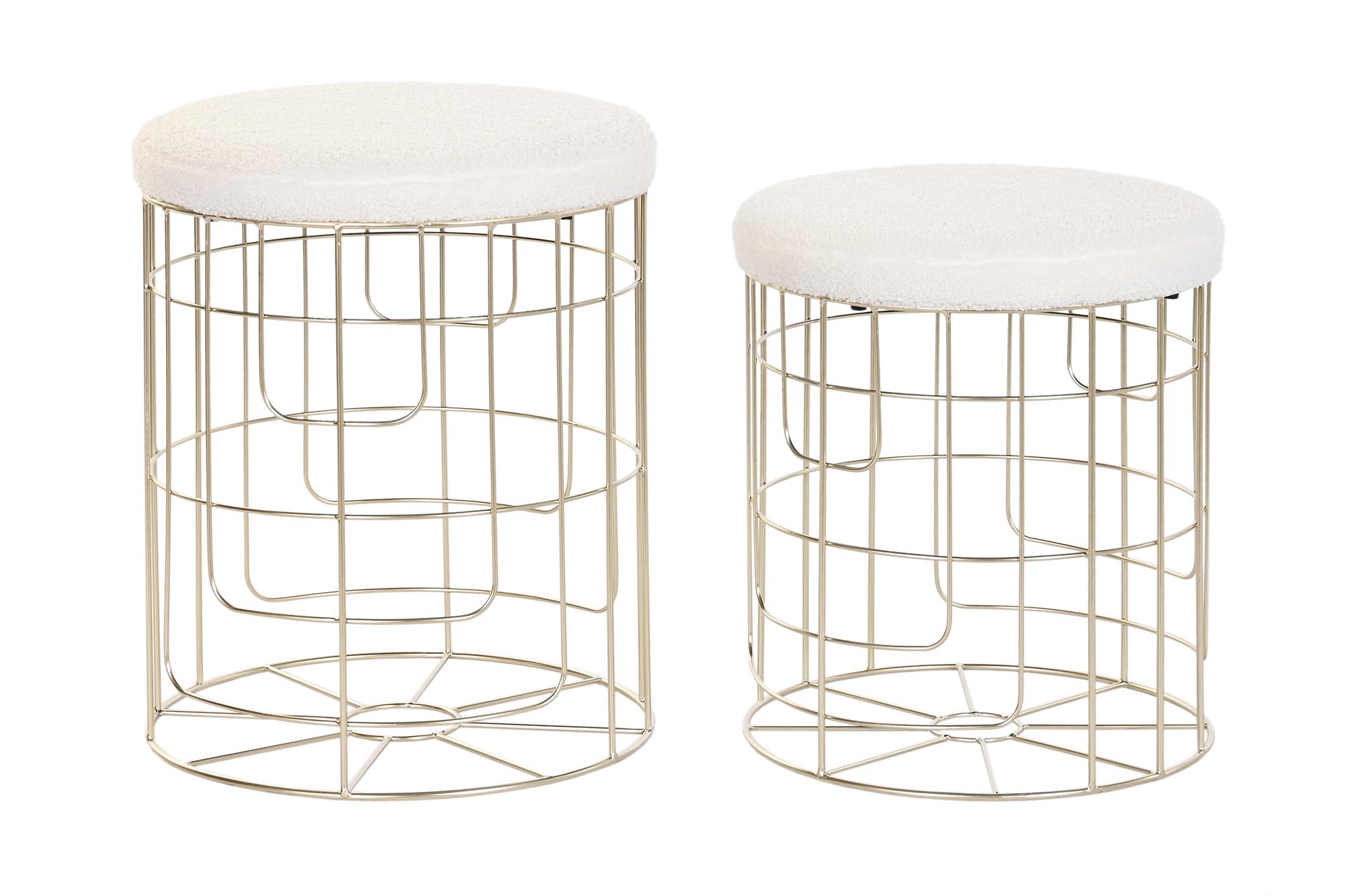 REPOSAPIES SET 2 POLIESTER METAL 38X38X44 DORADO