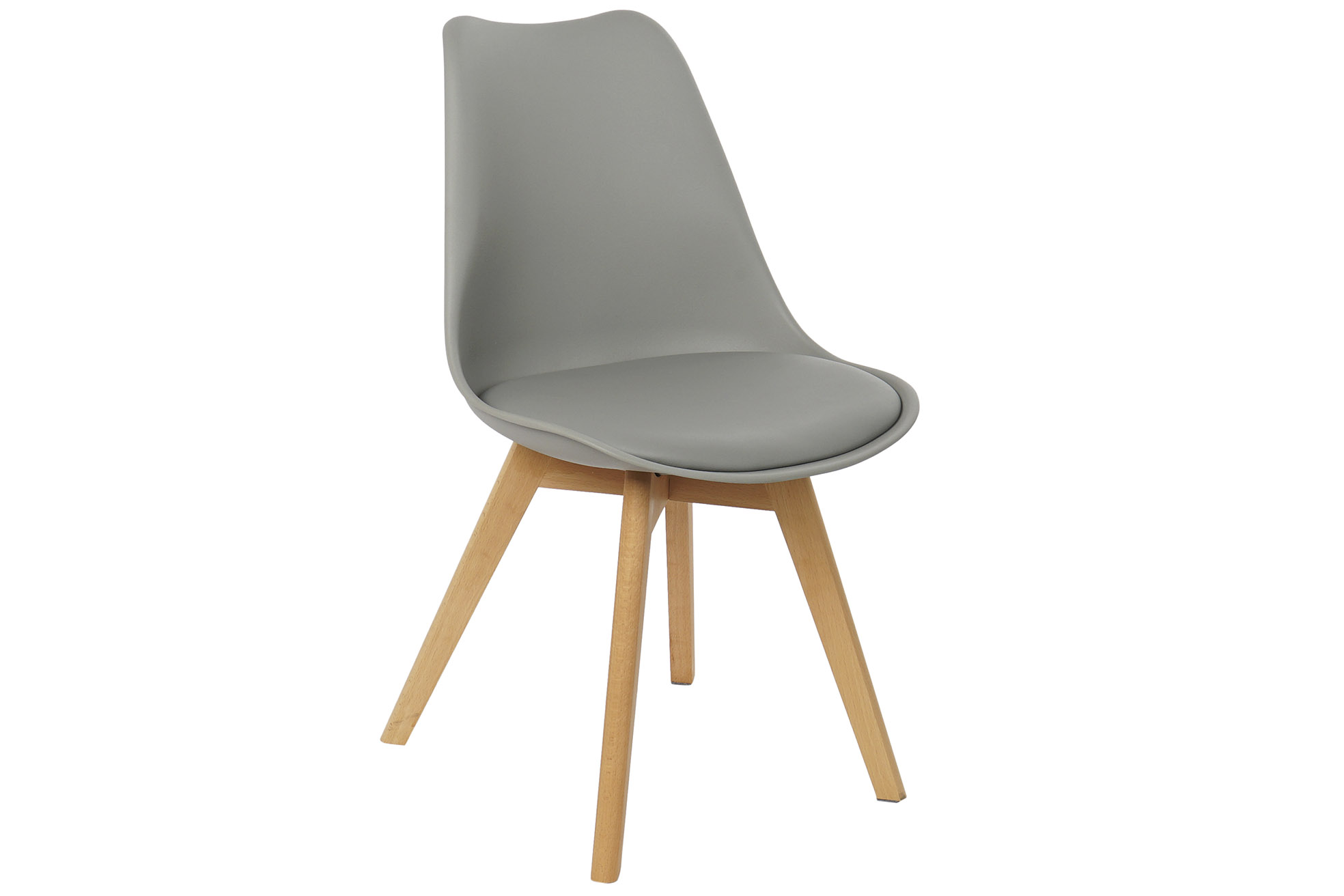SILLA PP PU 48X55X83 ACOLCHADO GRIS