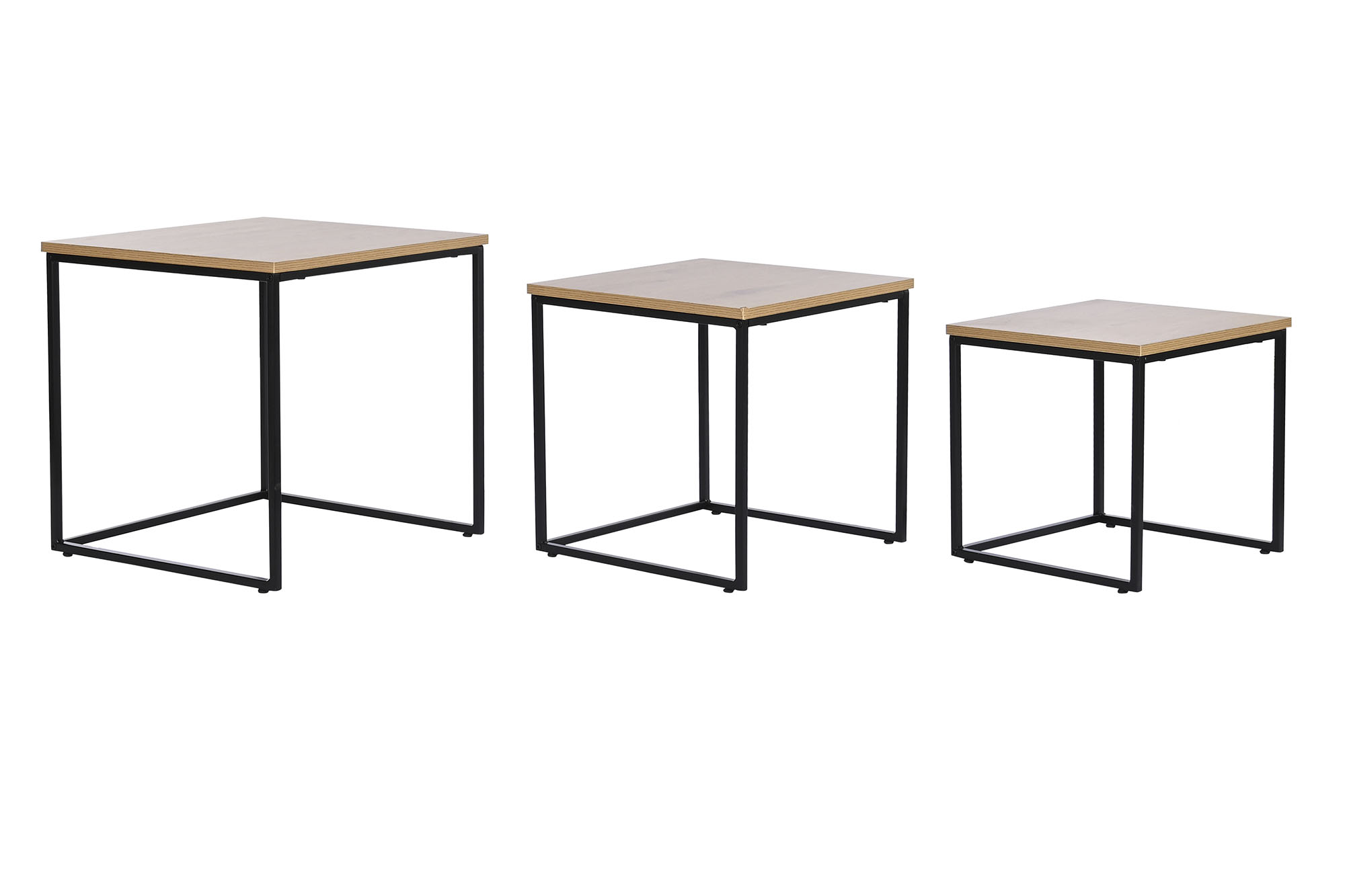 MESITA AUXILIAR SET 3 METAL MDF 45X45X45 40/35