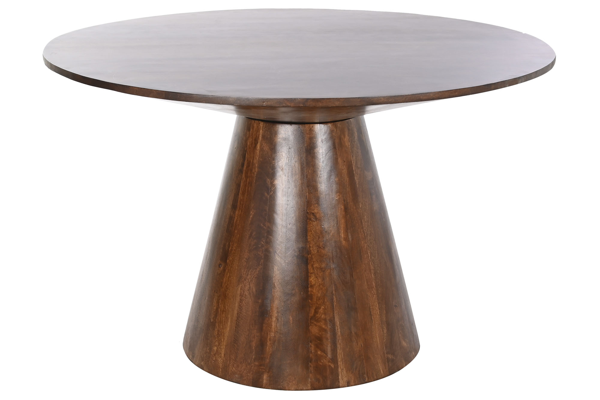 MESA COMEDOR MANGO 120X120X76 MARRON OSCURO