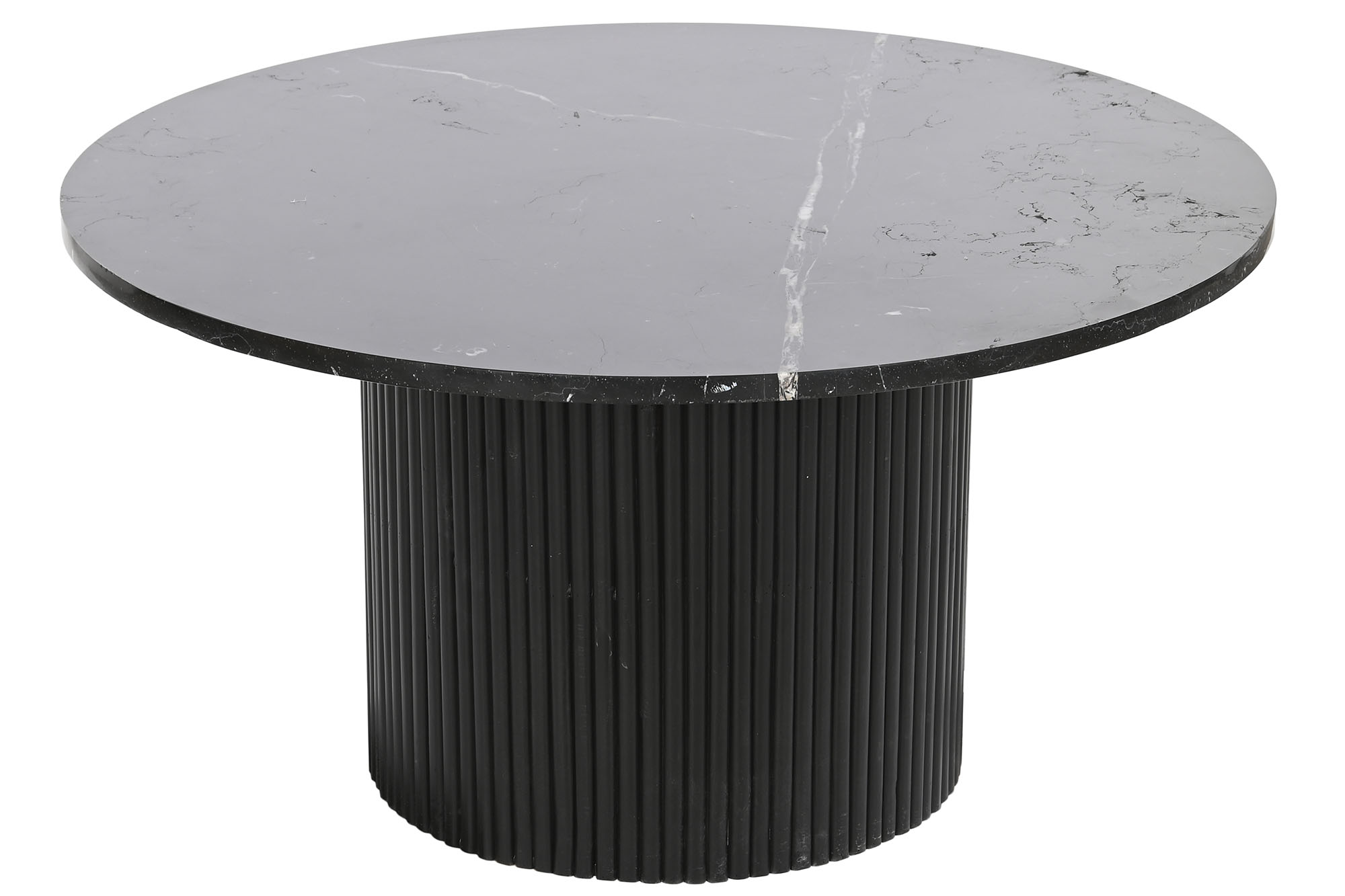 MESA CENTRO MARMOL MADERA 80X80X42 NEGRO