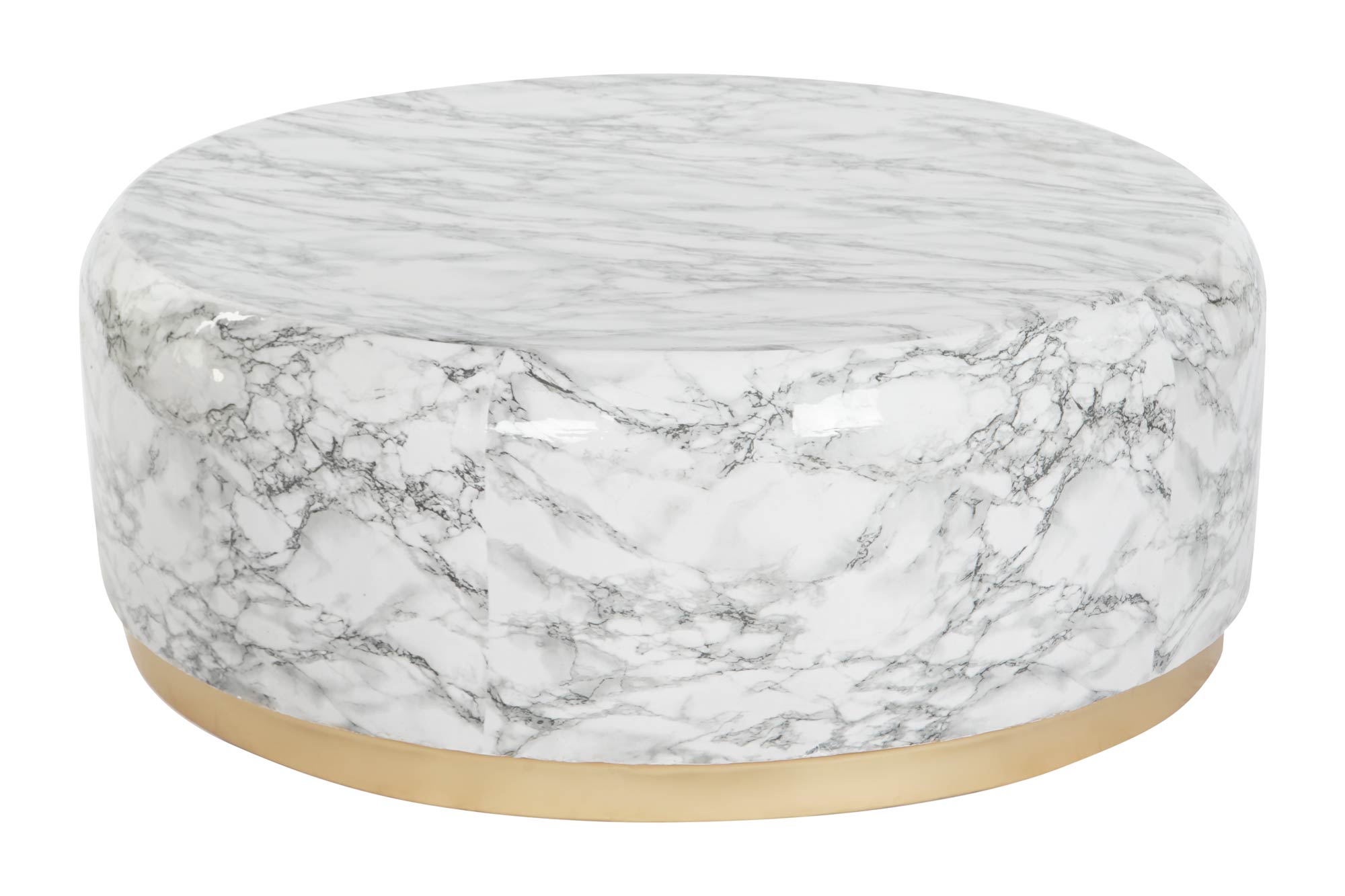MESA CENTRO HIERRO 119X119X45 SIMIL MARMOL BLANCO