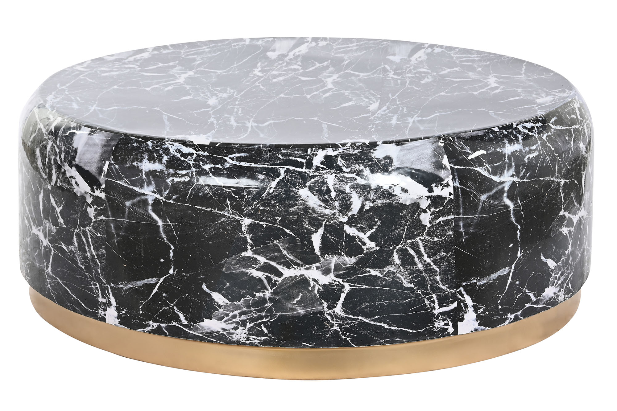 MESA CENTRO HIERRO 120X120X46,5 SIMIL MARMOL NEGRO