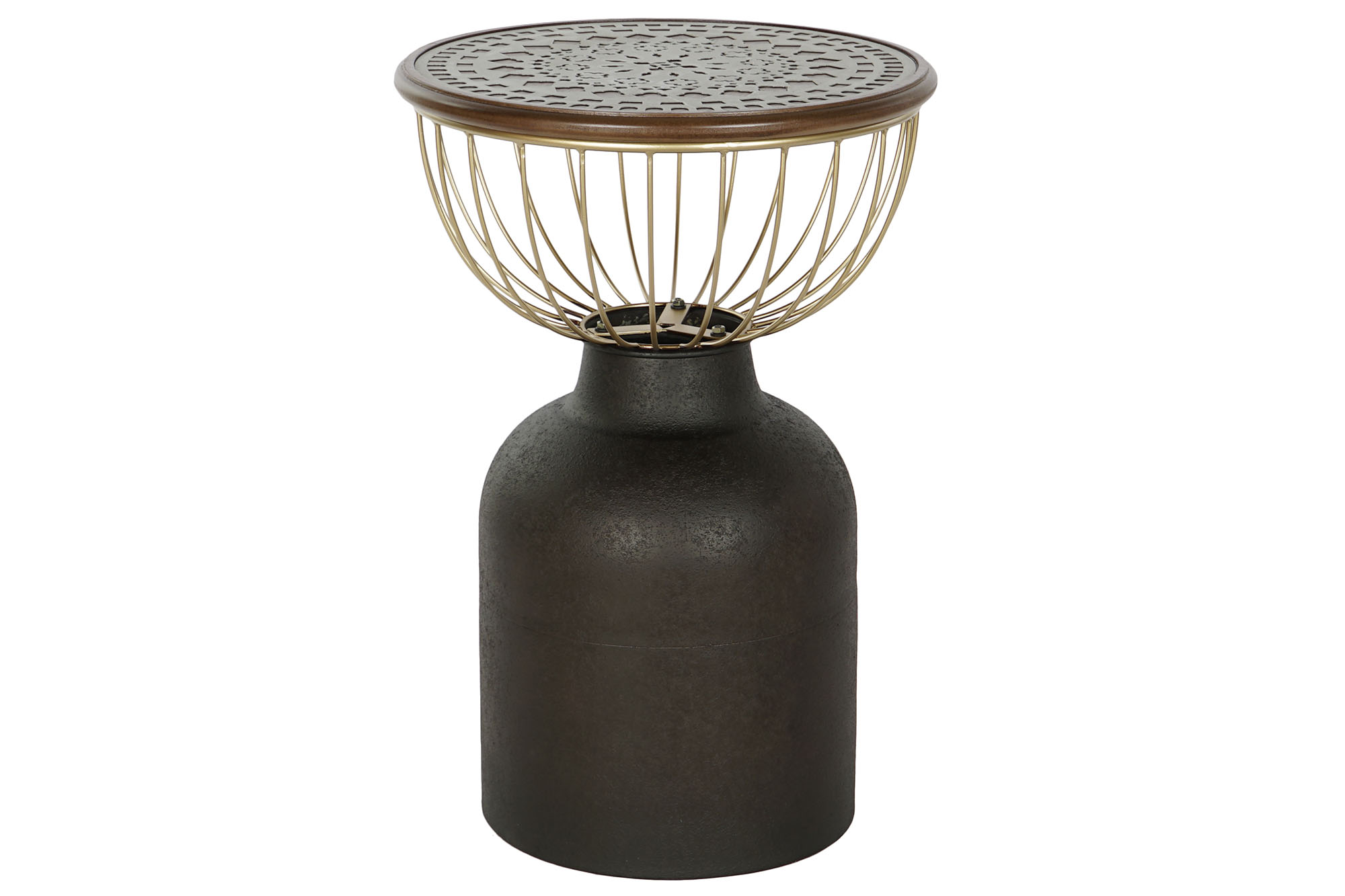MESITA AUXILIAR ABETO METAL 43,5X43,5X63,5 NEGRO