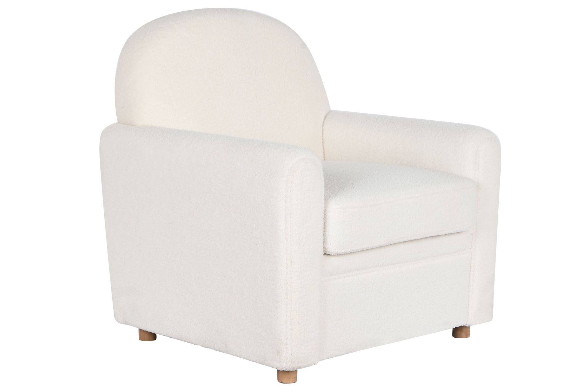 BUTACA POLIESTER MADERA 79X72X86 BORREGUITO BLANCO