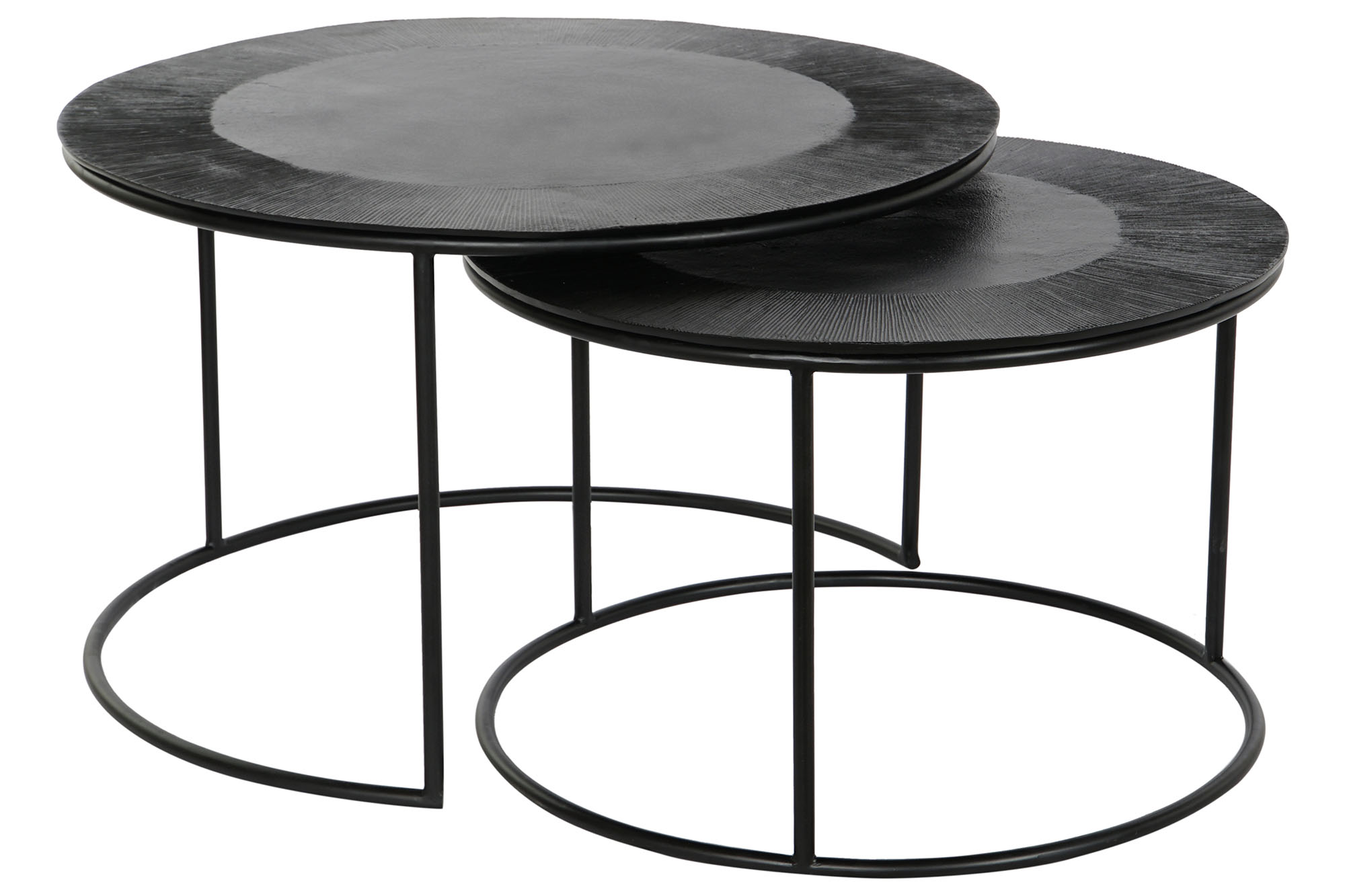 MESITA AUXILIAR SET 2 METAL ALUMINIO 76,5X76,5X47
