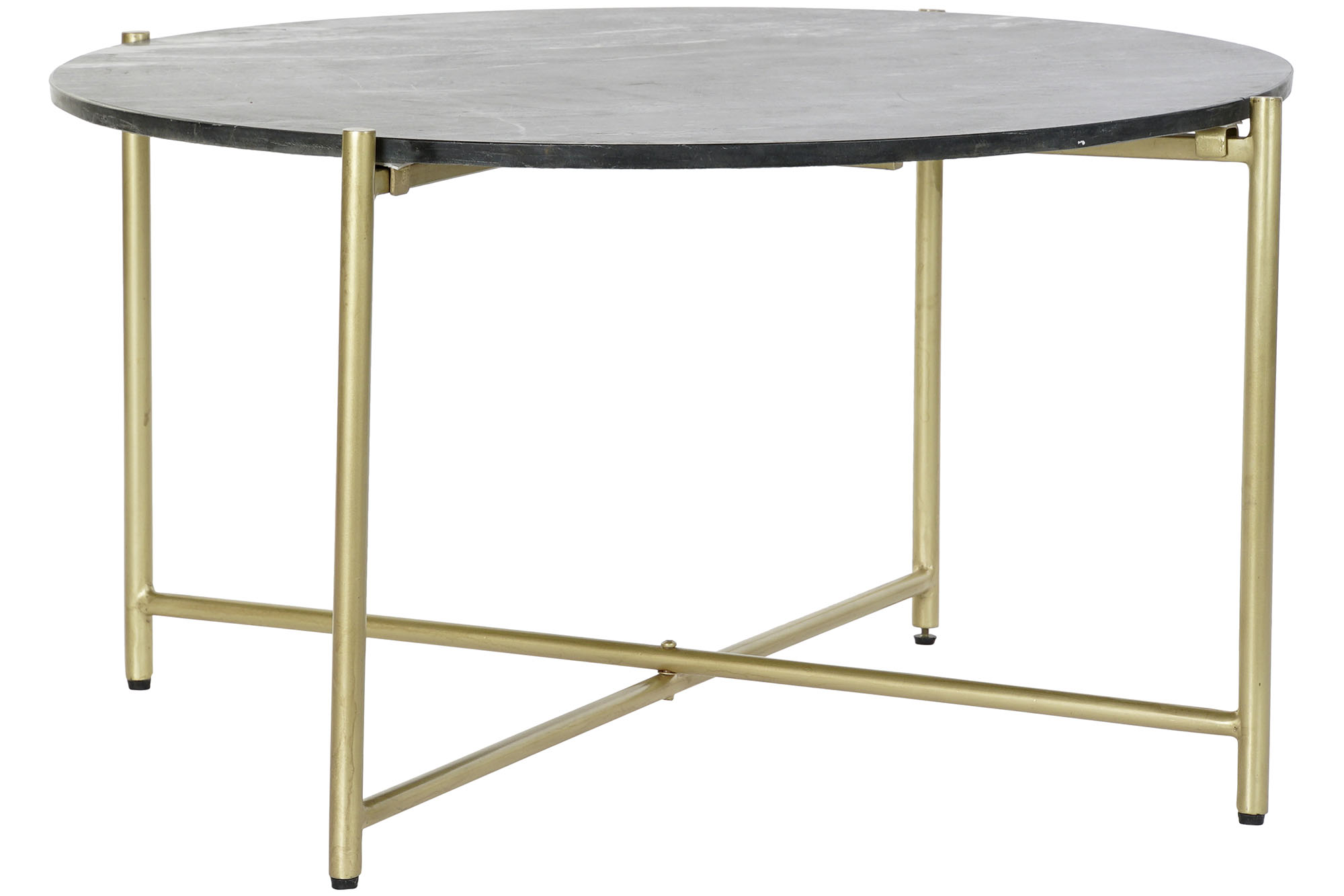 MESA CENTRO MARMOL HIERRO 81X81X44 NEGRO