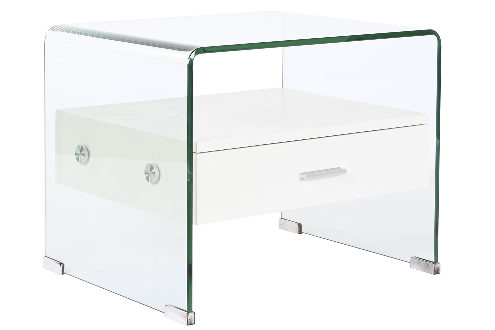 MESITA DE NOCHE CRISTAL MDF 50X40X45,5 10 MM.