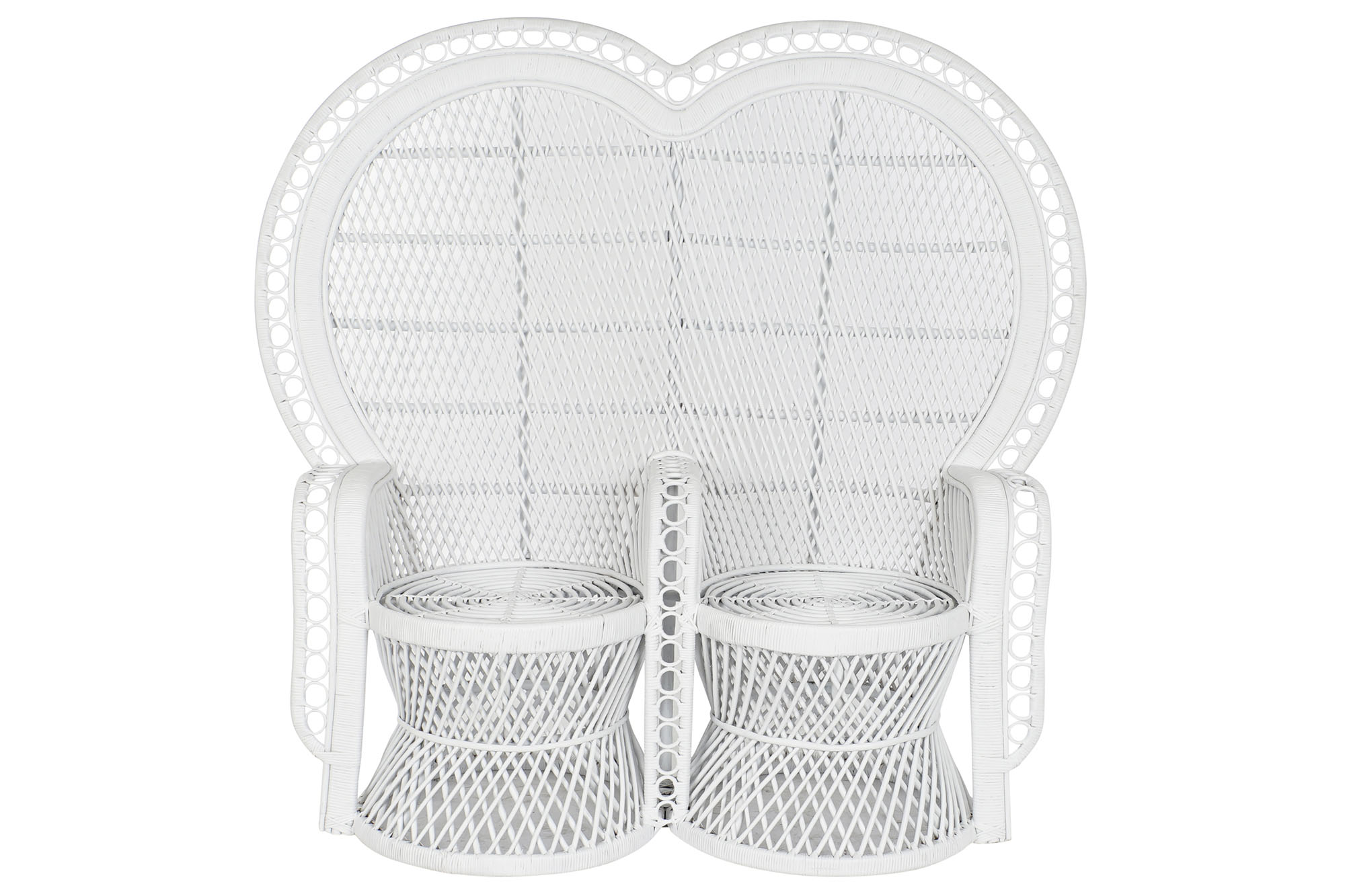 SILLON RATAN 157X68X145,5 2 PLAZAS BLANCO
