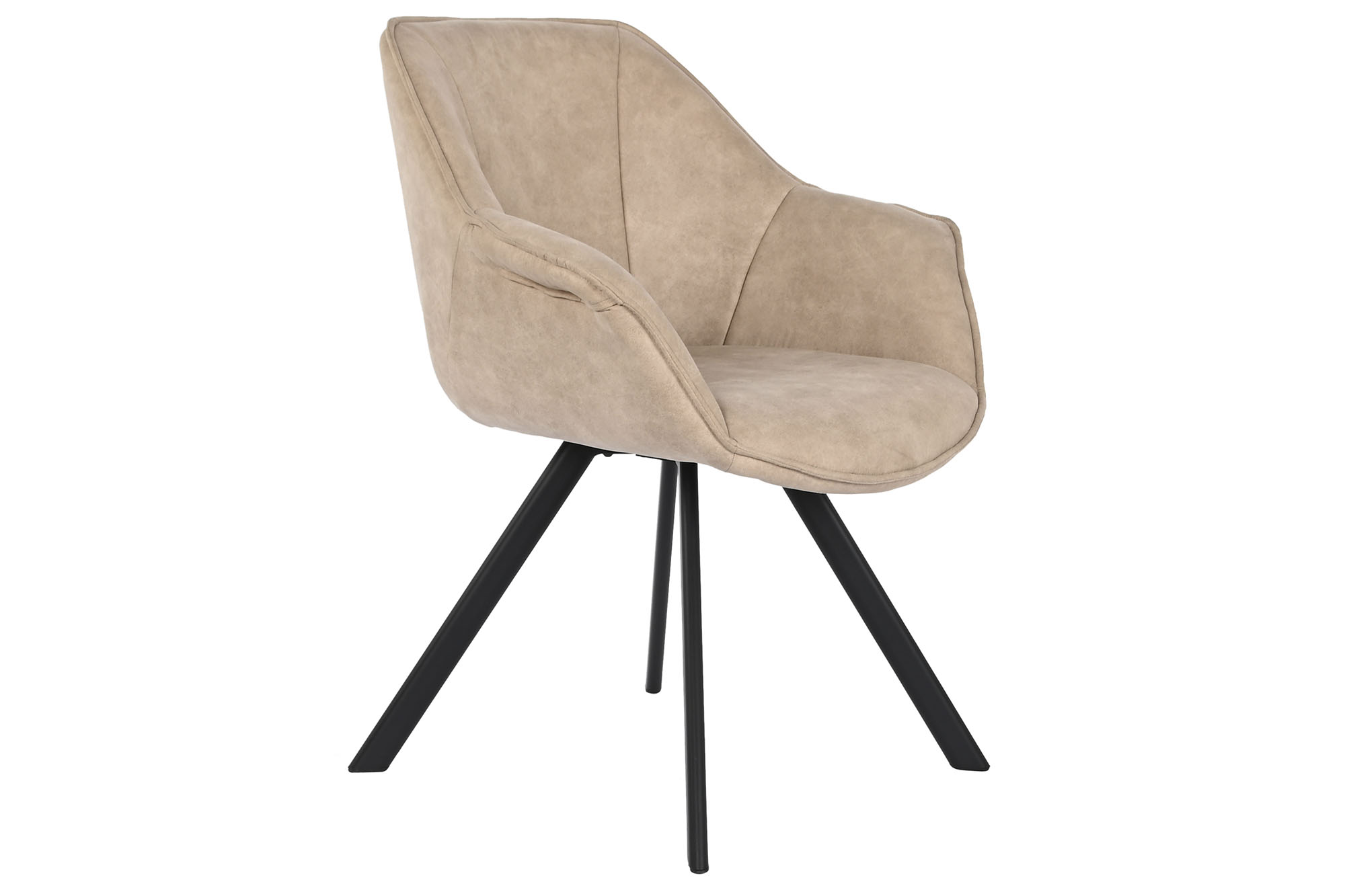 SILLA MICROFIBRA METAL 64X67X85 SIMIL PIEL BEIGE